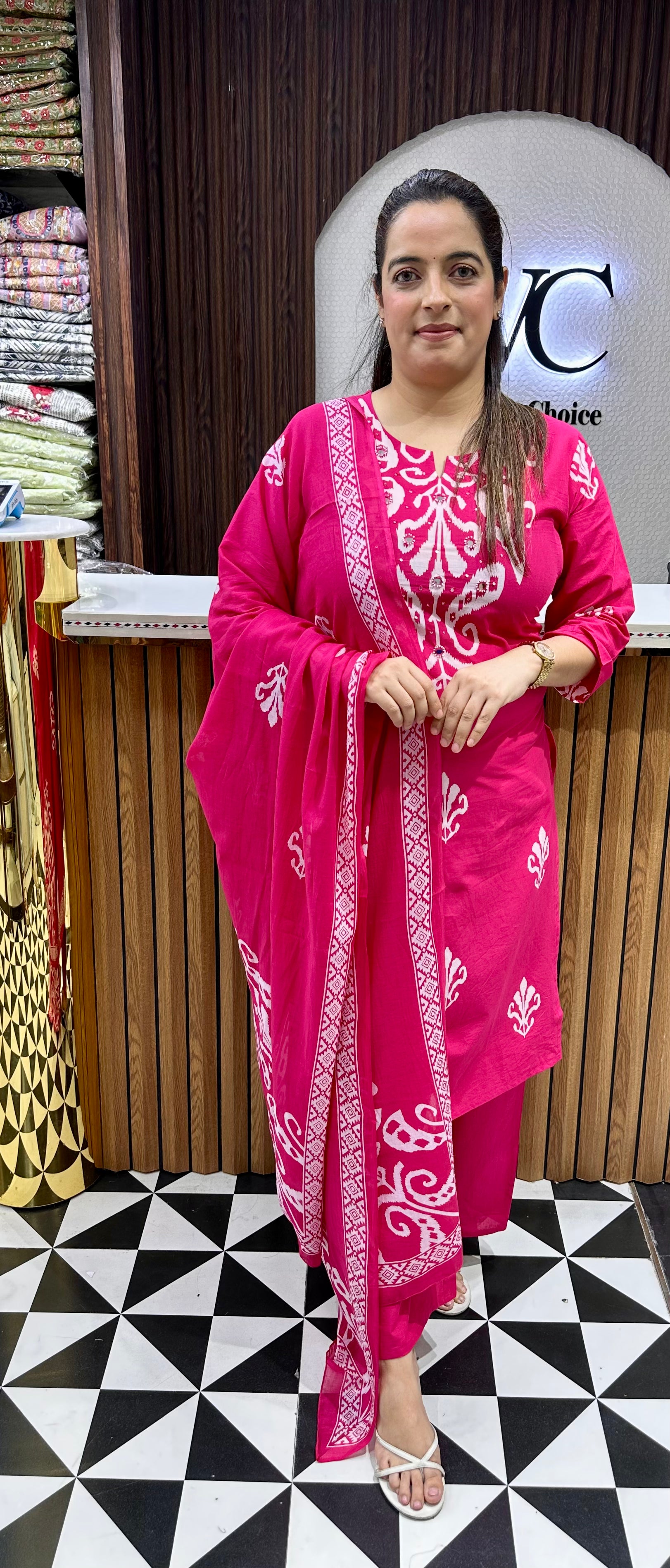 Pure Cotton Boutique Print Suit