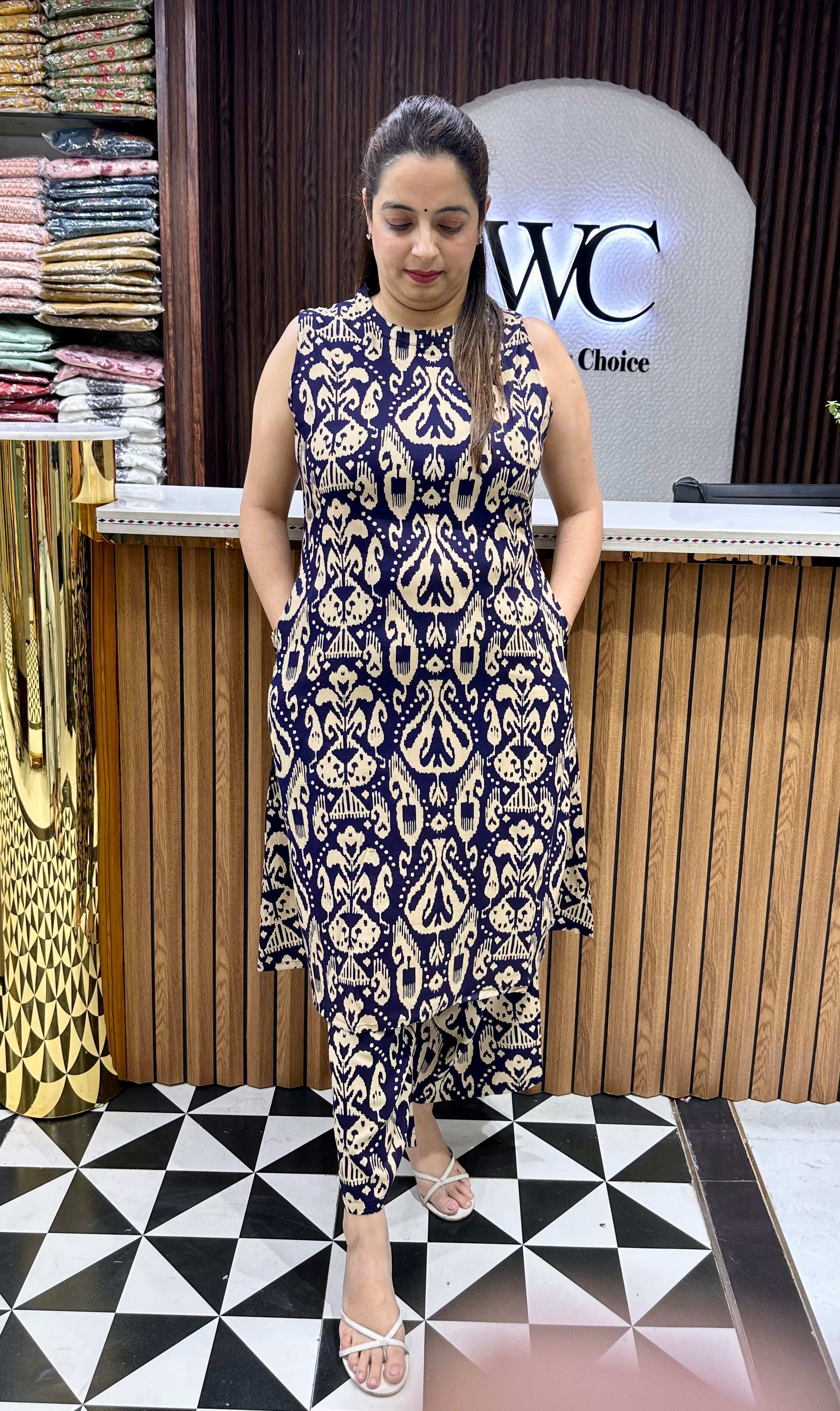 Cotton 2-Piece High-Neck Set