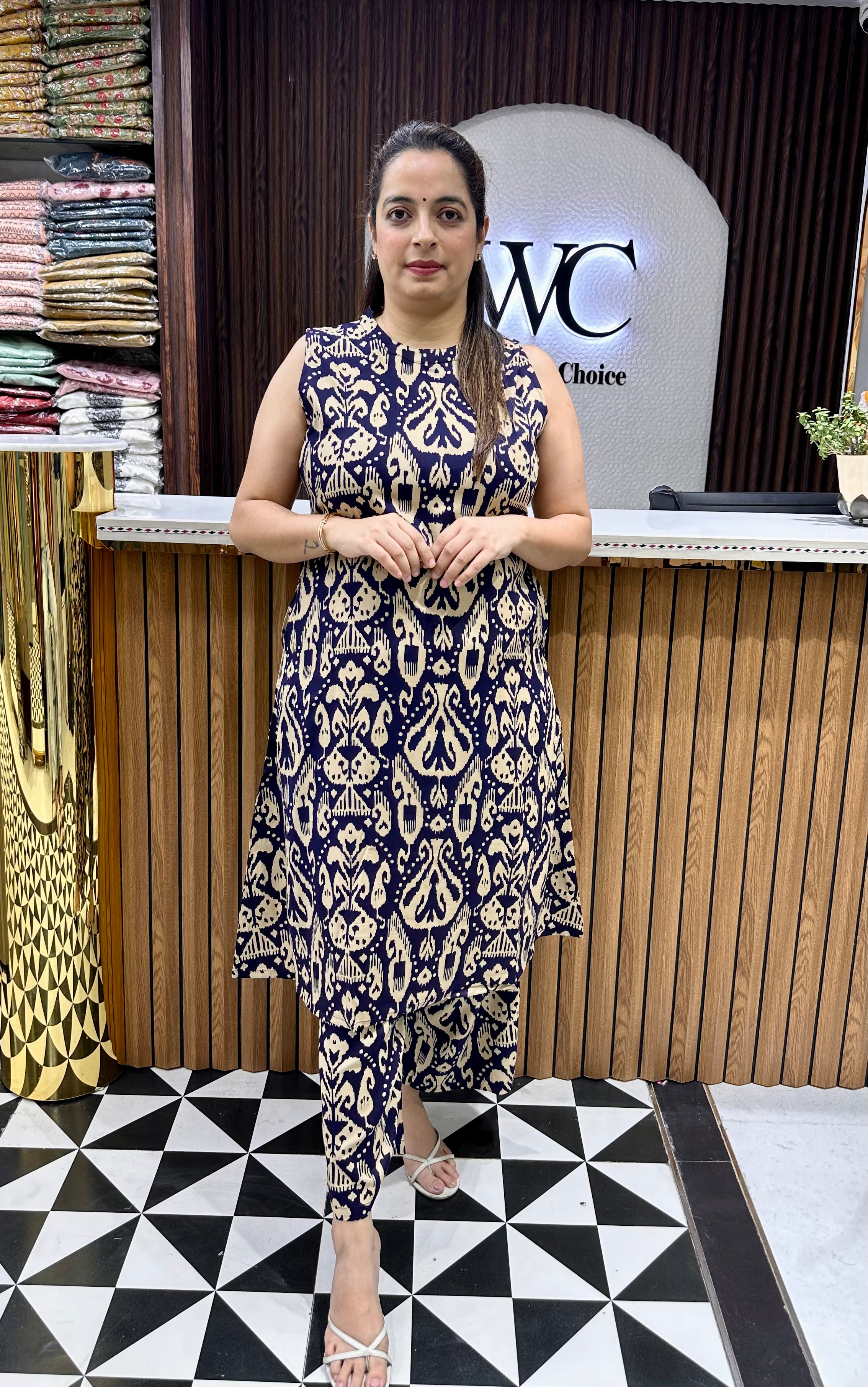 Cotton 2-Piece High-Neck Set