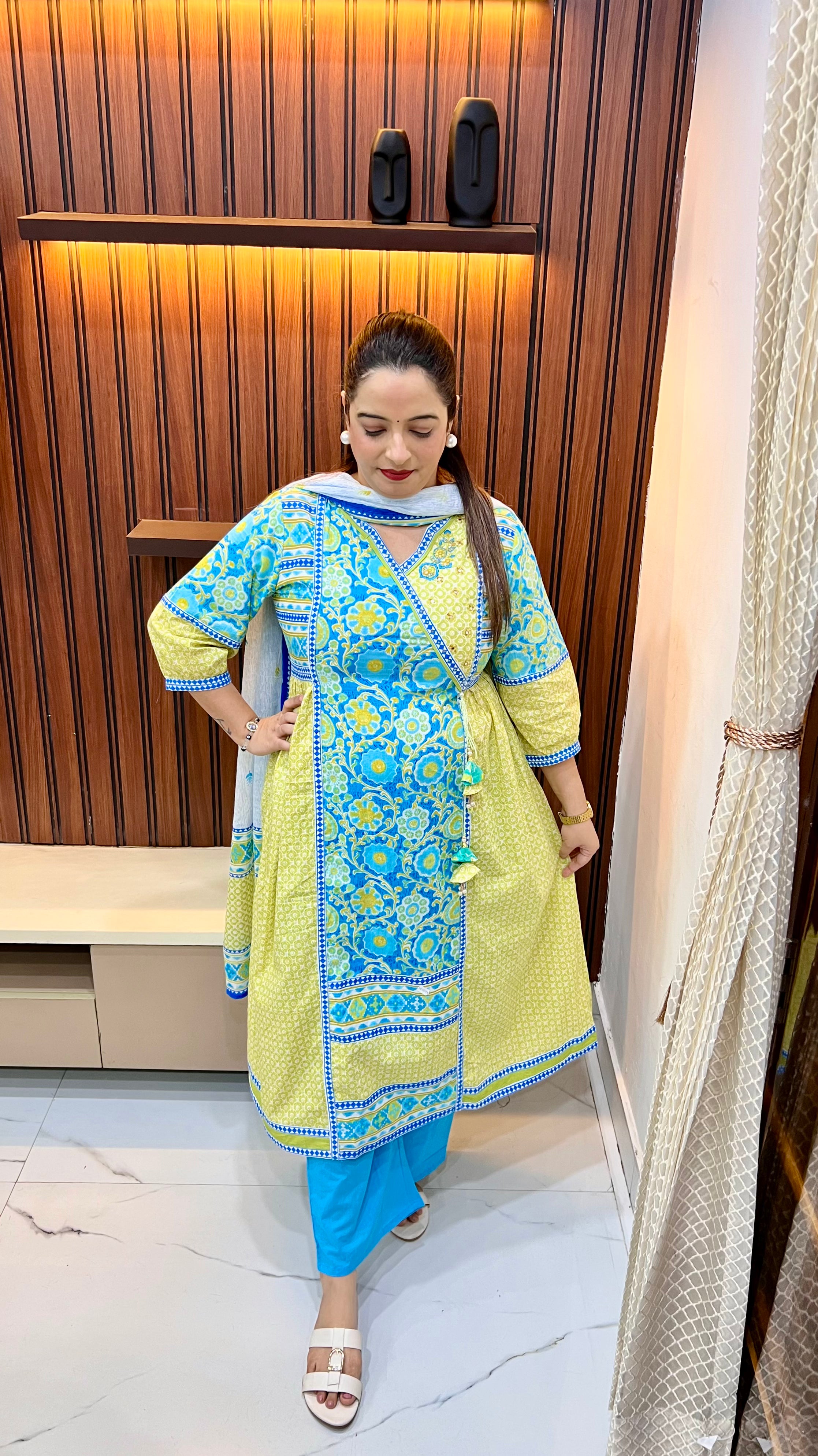 Pure Cotton Suit with Gather & Embroidery Work ✨