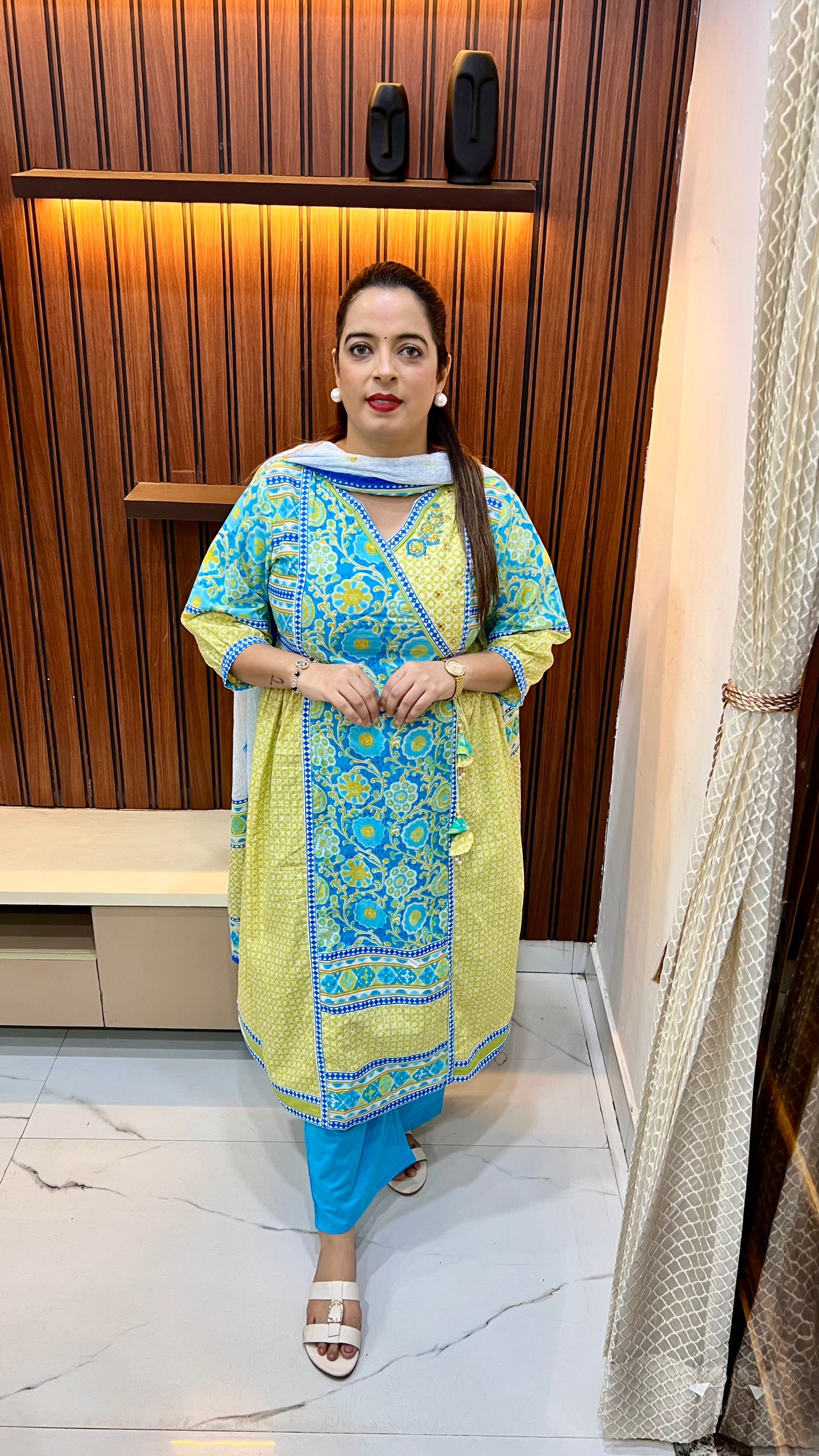 Pure Cotton Suit with Gather & Embroidery Work ✨