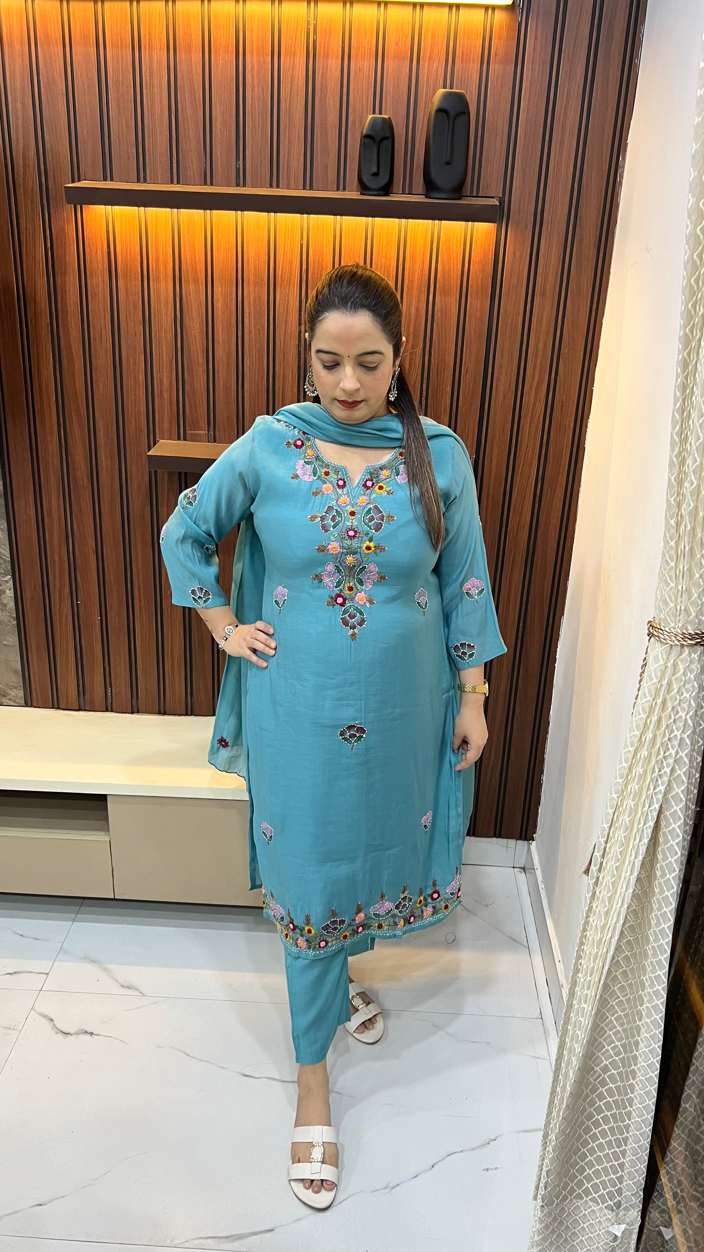 Pure Cotton Suit with Kolkata Knot Work & Embroidery ✨