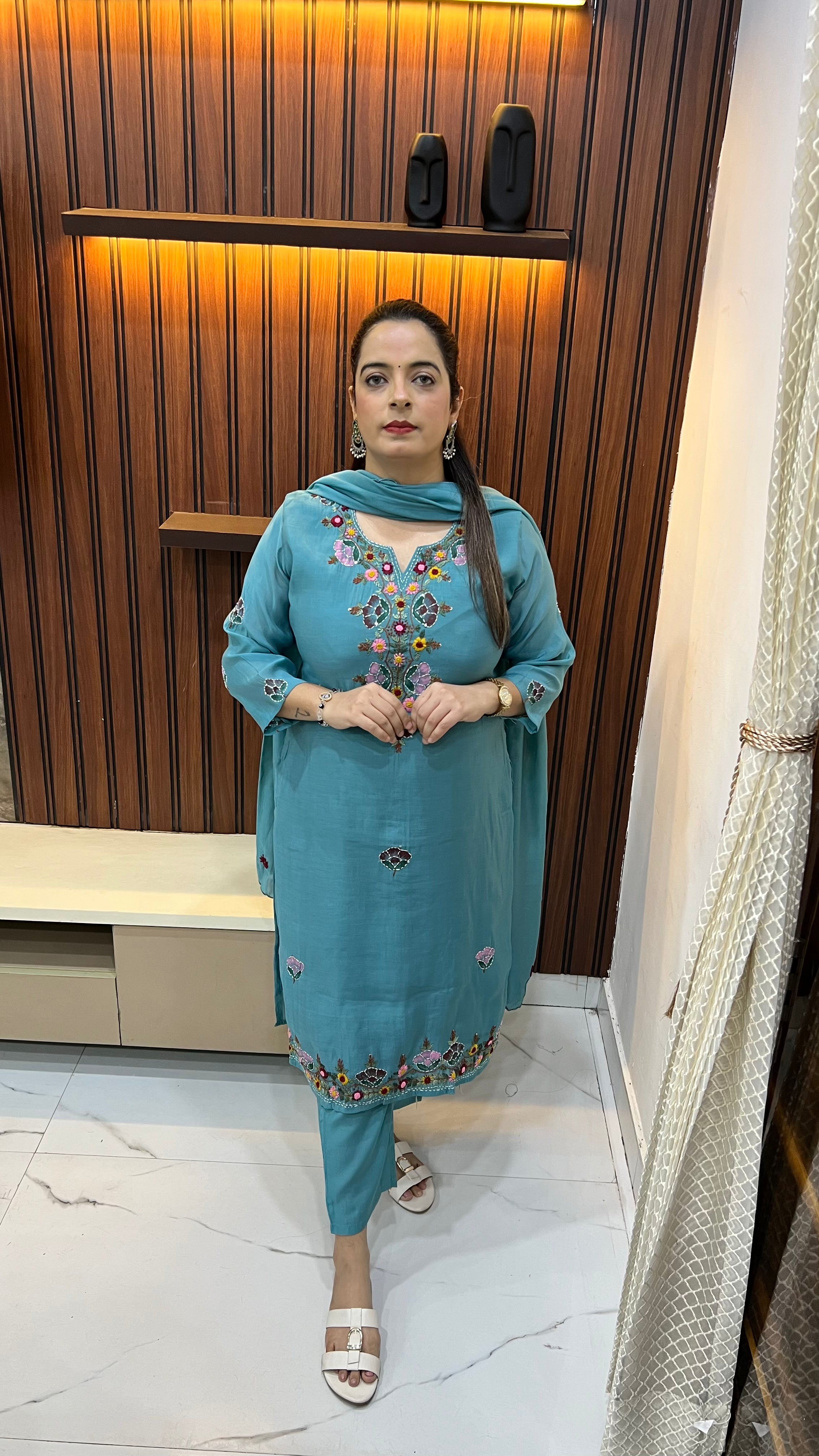 Pure Cotton Suit with Kolkata Knot Work & Embroidery ✨