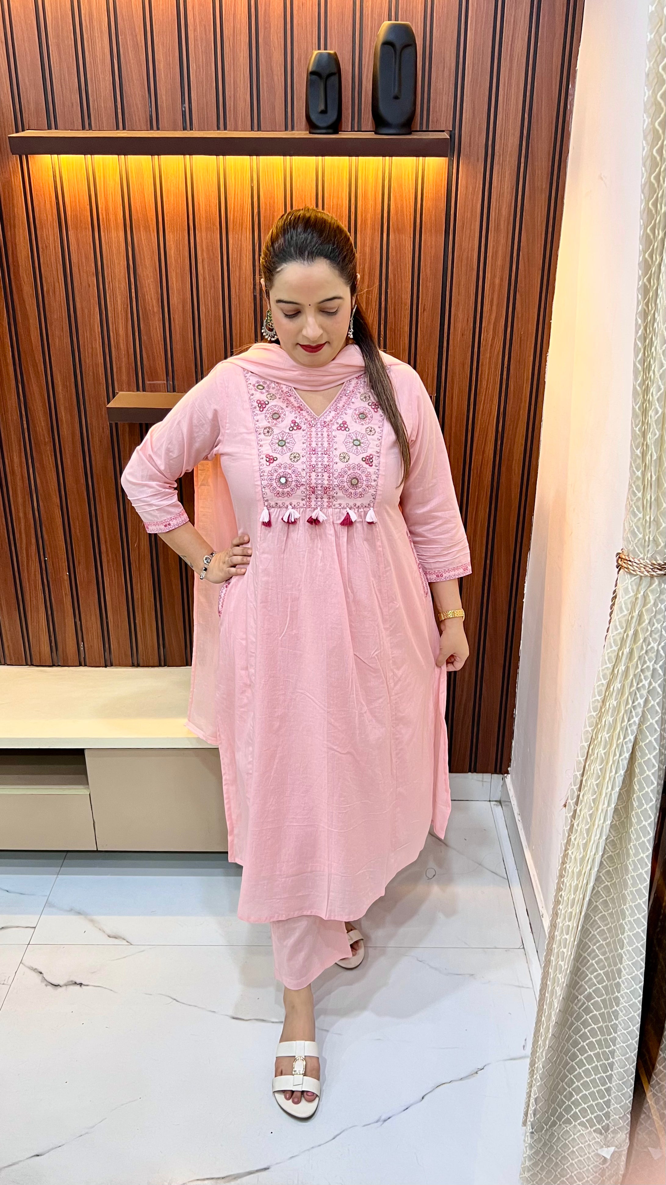 Pure Cotton Suit with Elegant Embroidery & Designer Pockets ✨