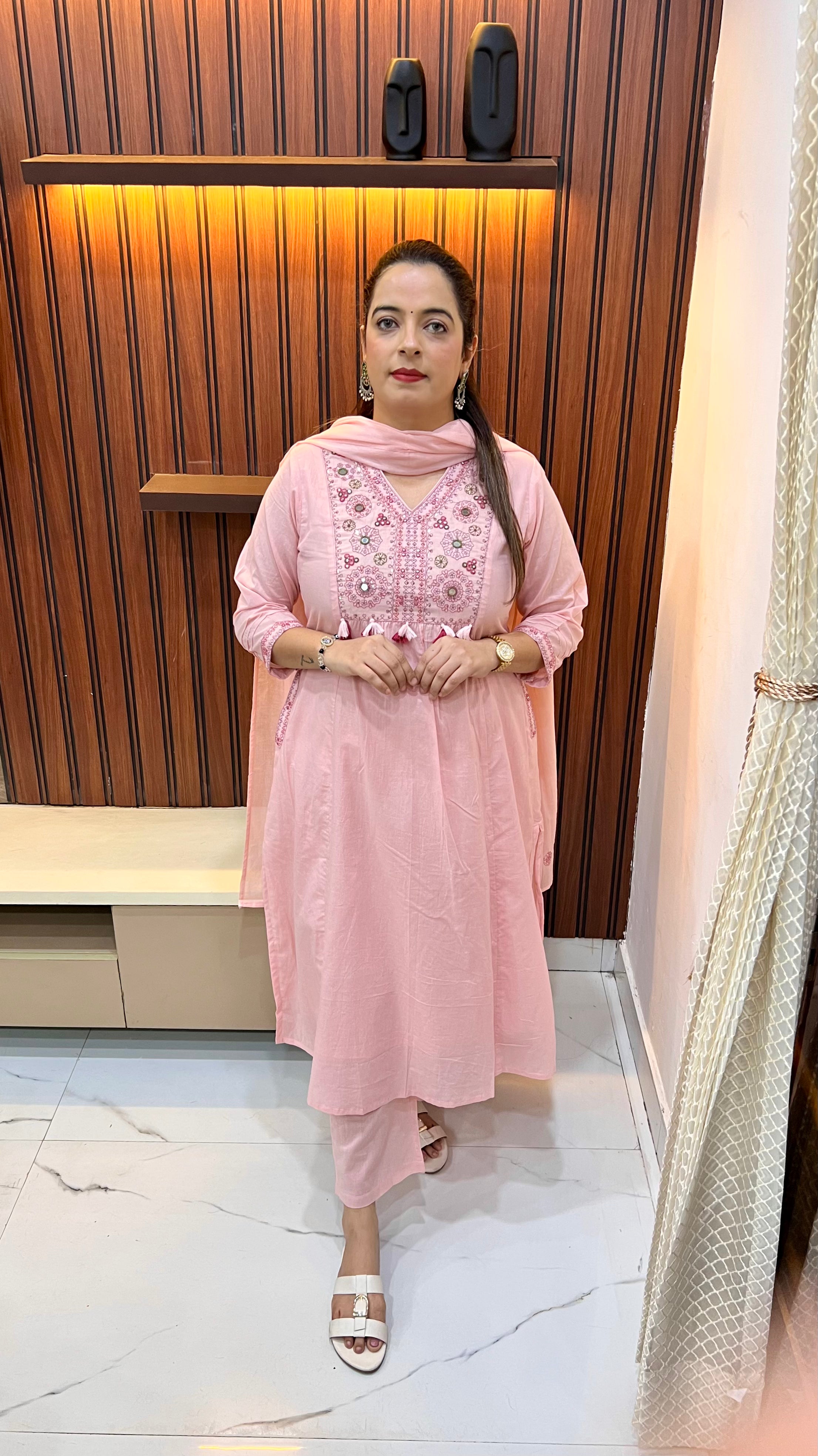 Pure Cotton Suit with Elegant Embroidery & Designer Pockets ✨