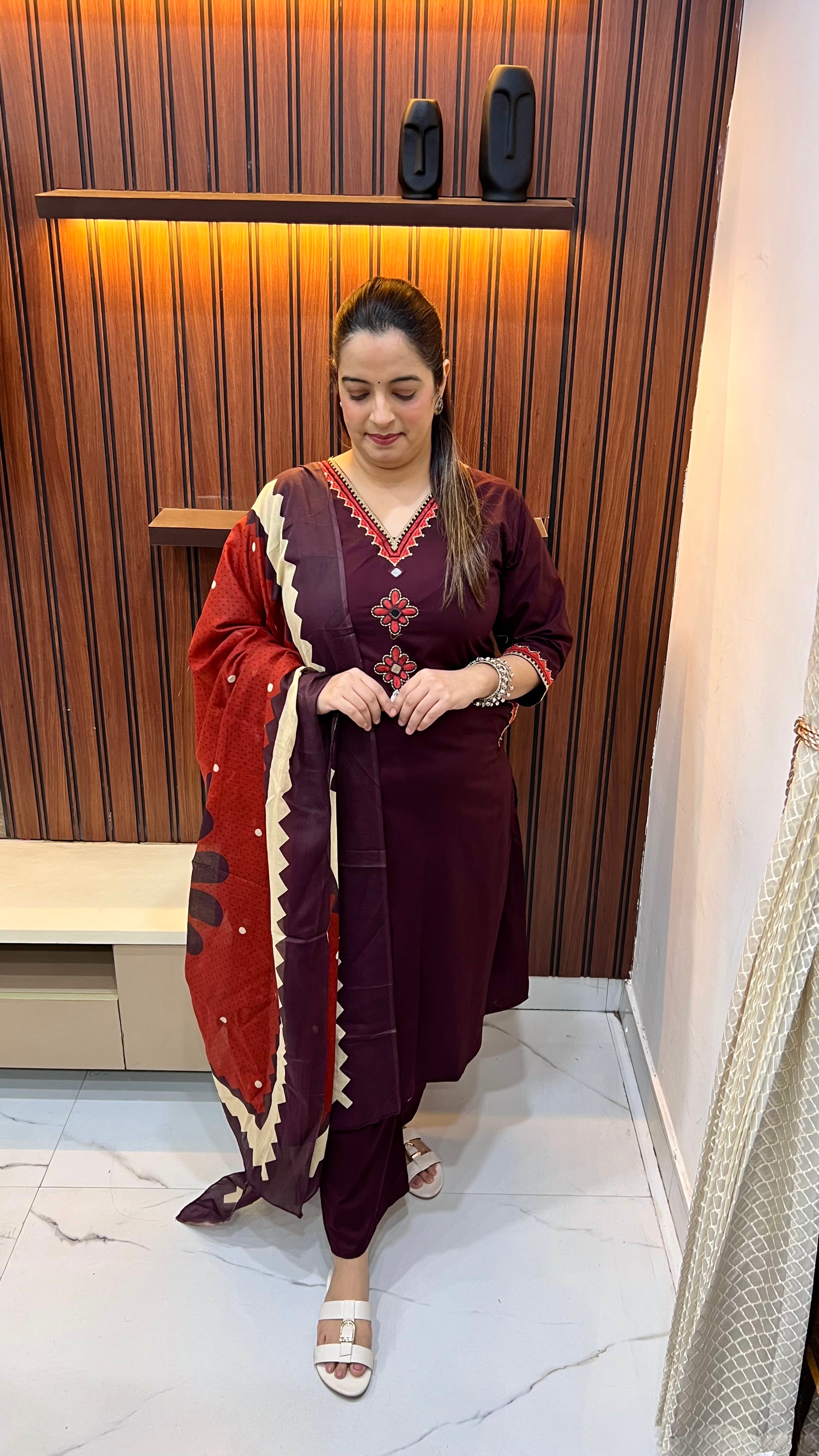 Pure Cotton Suit with Hand Embroidery & Mirror Work ✨