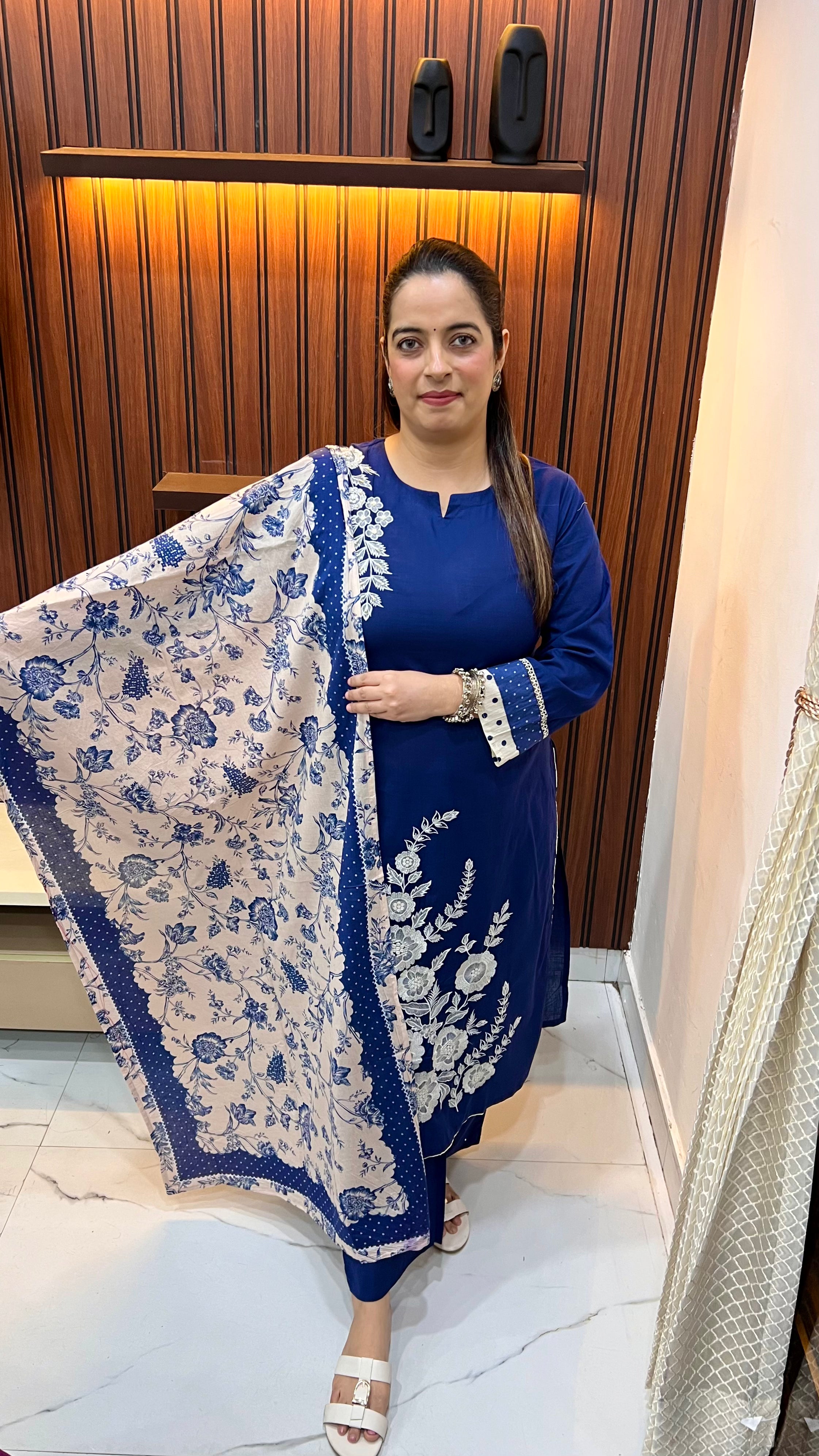 Pure Cotton Suit with Intricate Thread Embroidery