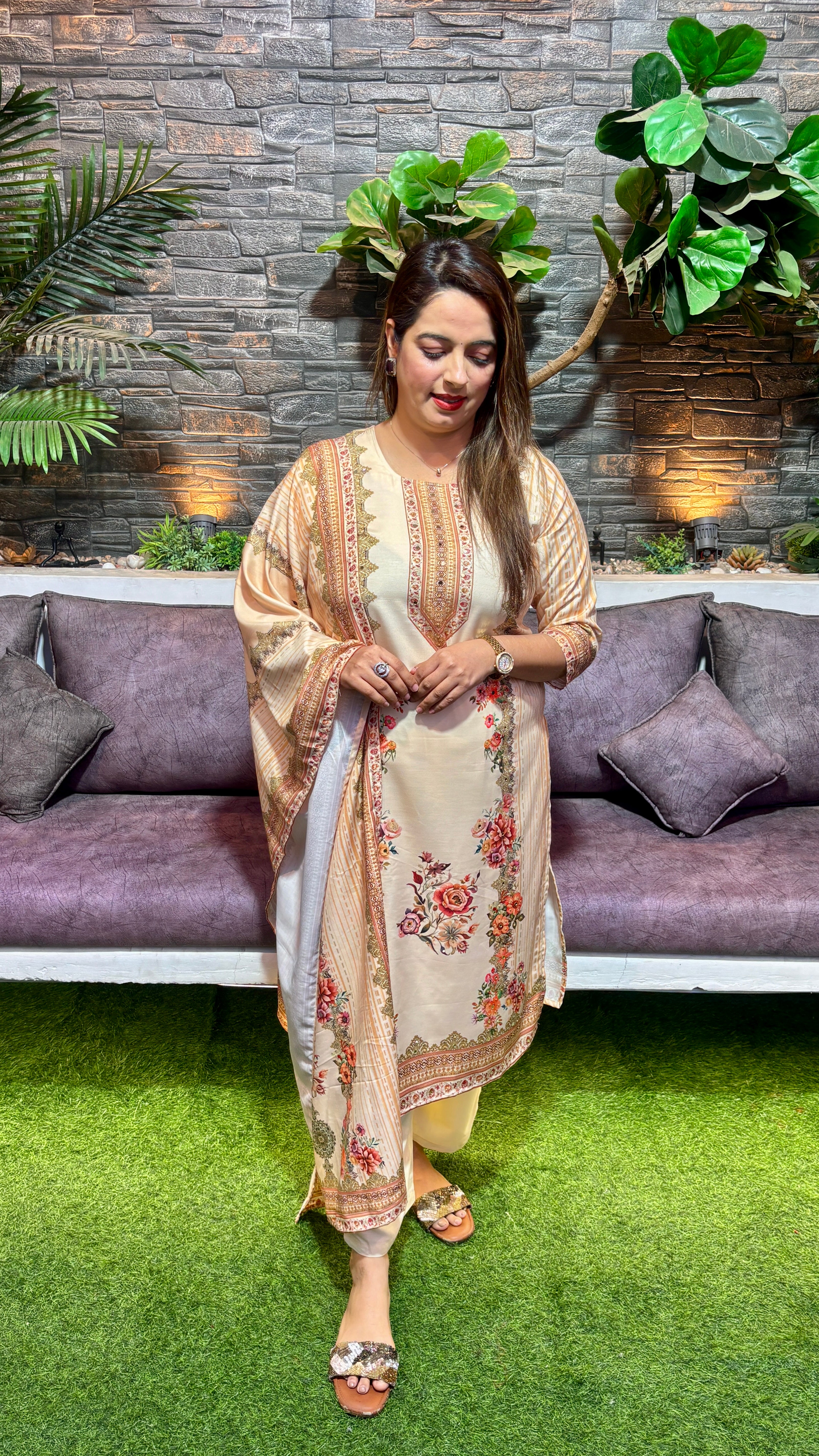 Russian Cotton Suit — with Digital Print  ✨