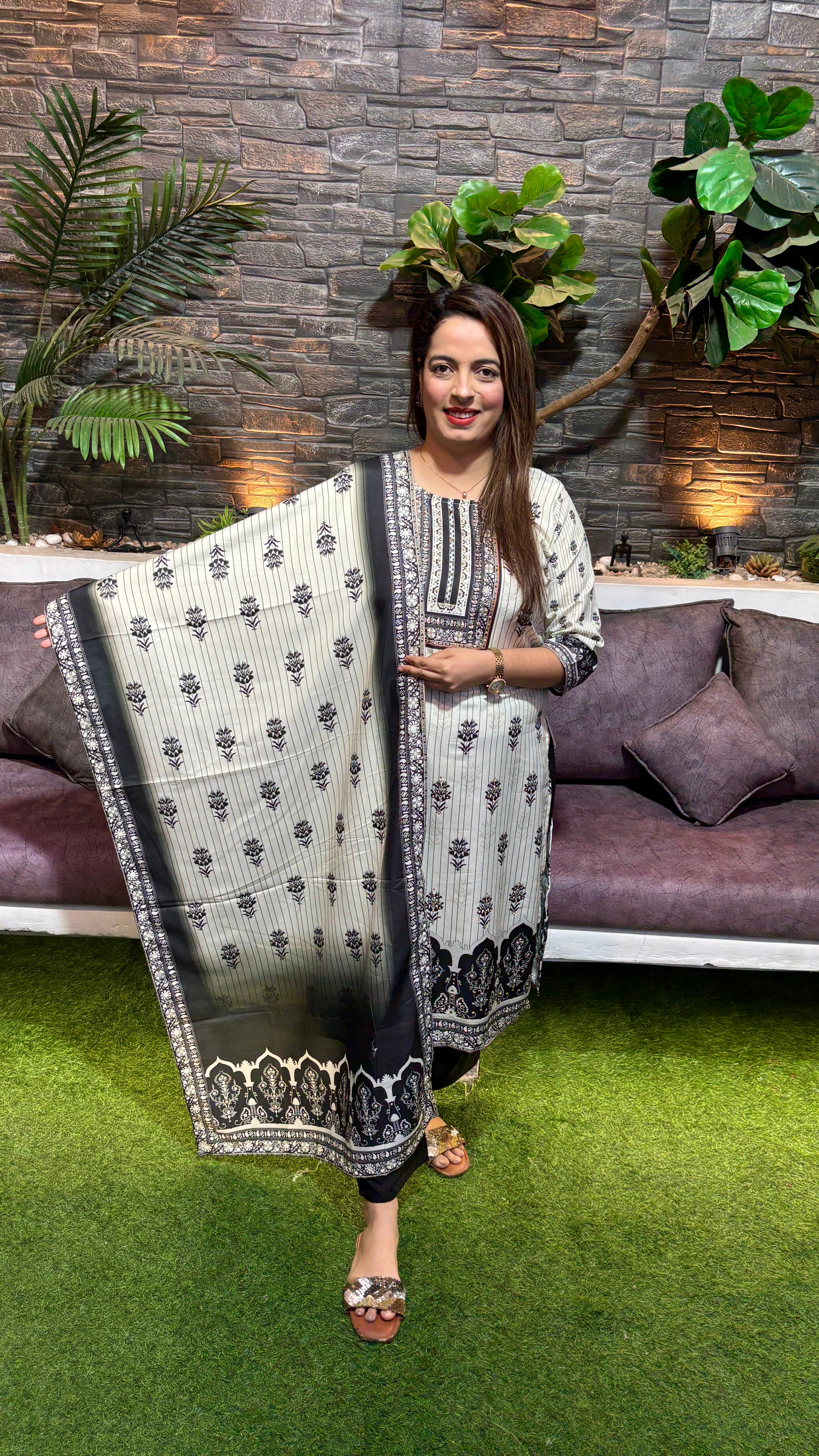 Russian Cotton Suit — with Digital Print  ✨