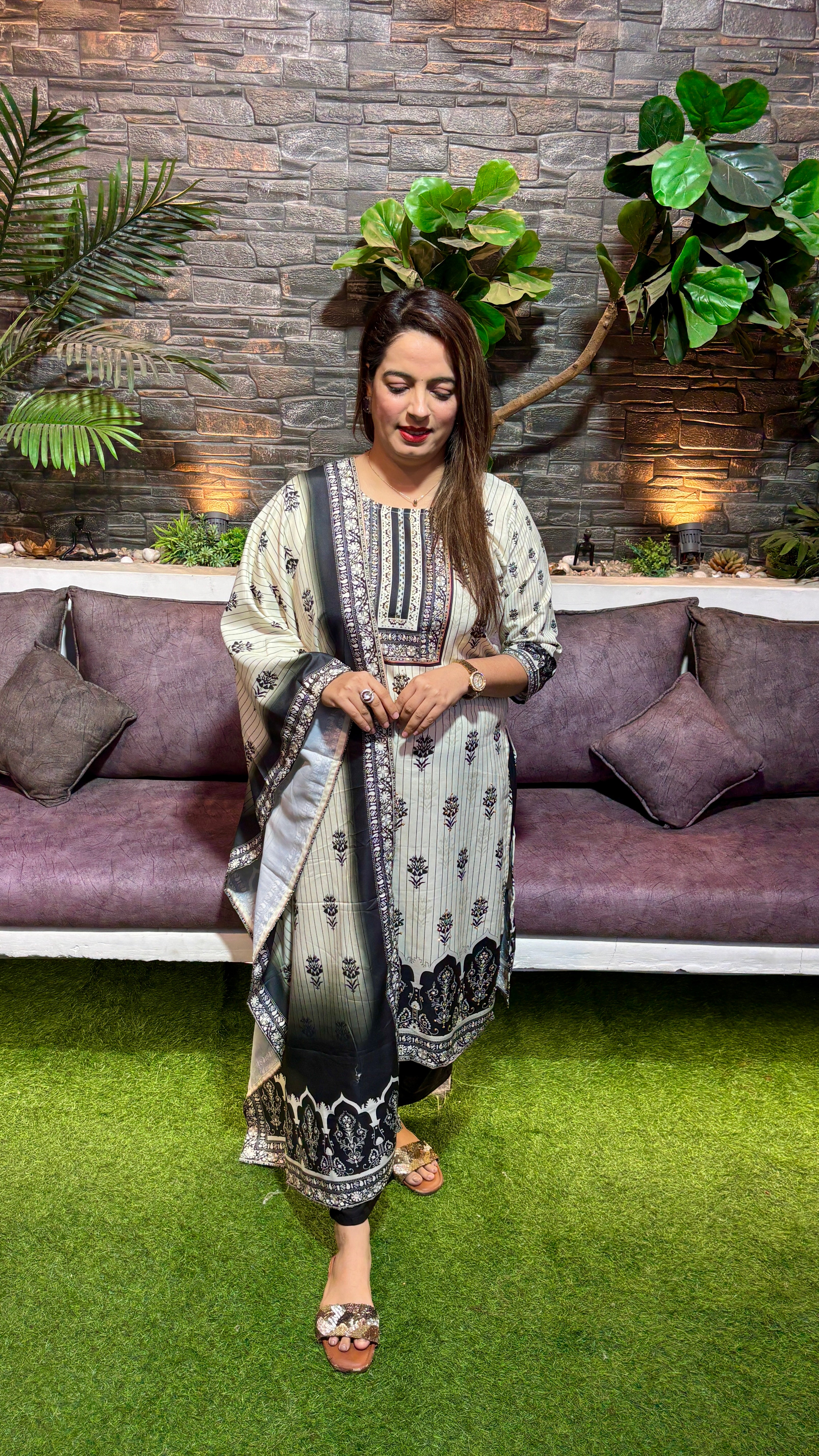 Russian Cotton Suit — with Digital Print  ✨