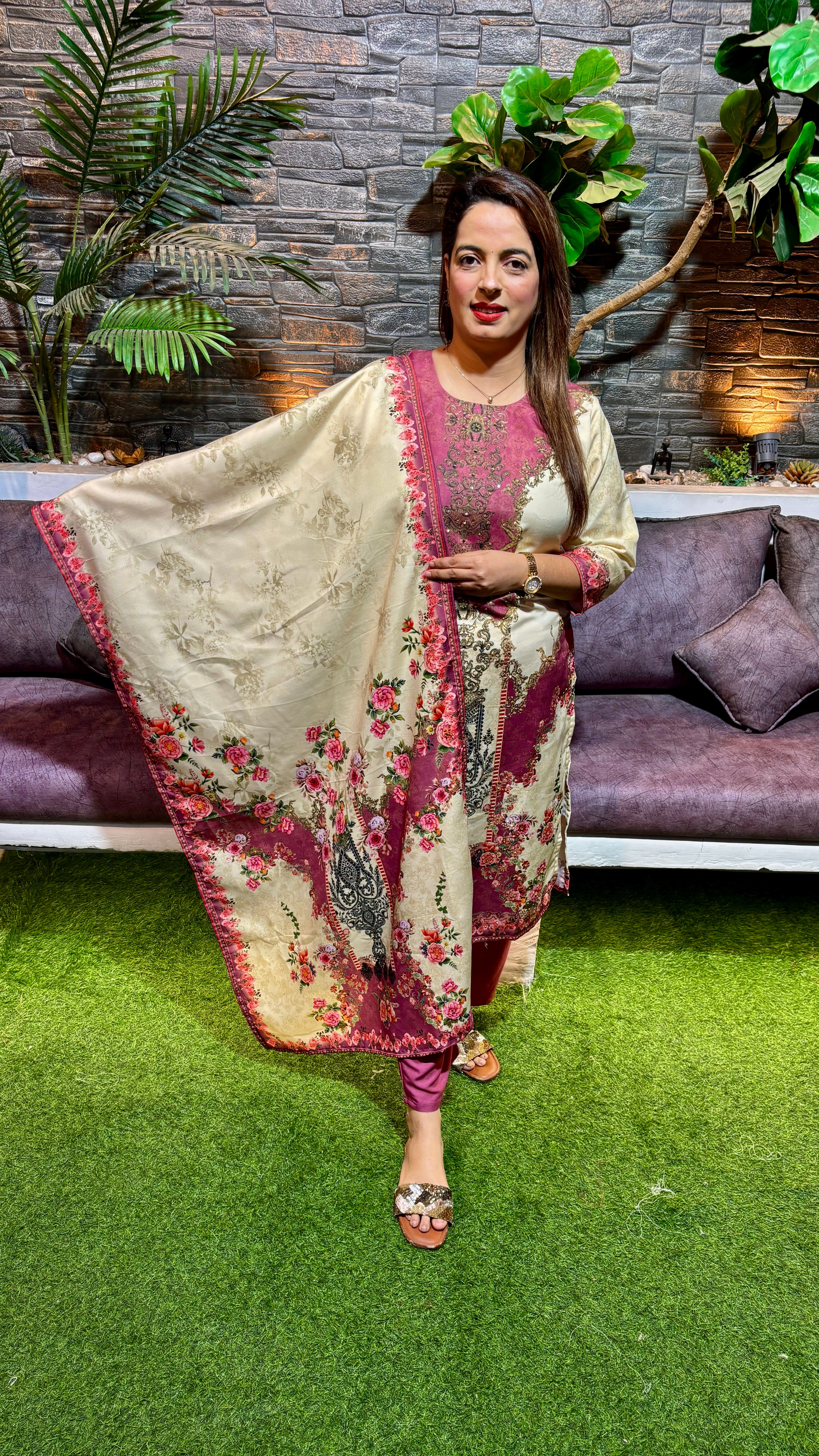 Russian Cotton Suit — with Digital Print  ✨