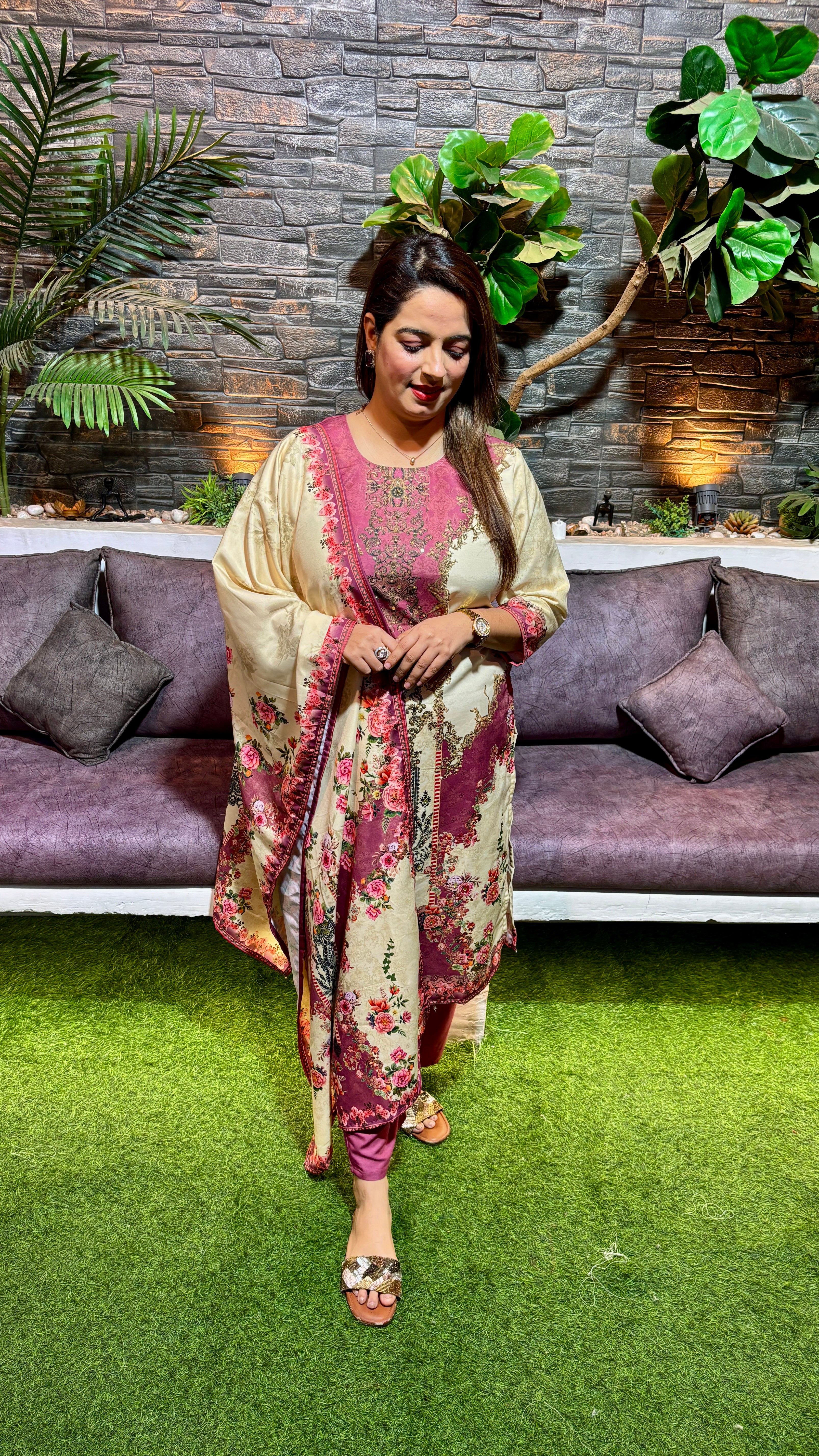 Russian Cotton Suit — with Digital Print  ✨