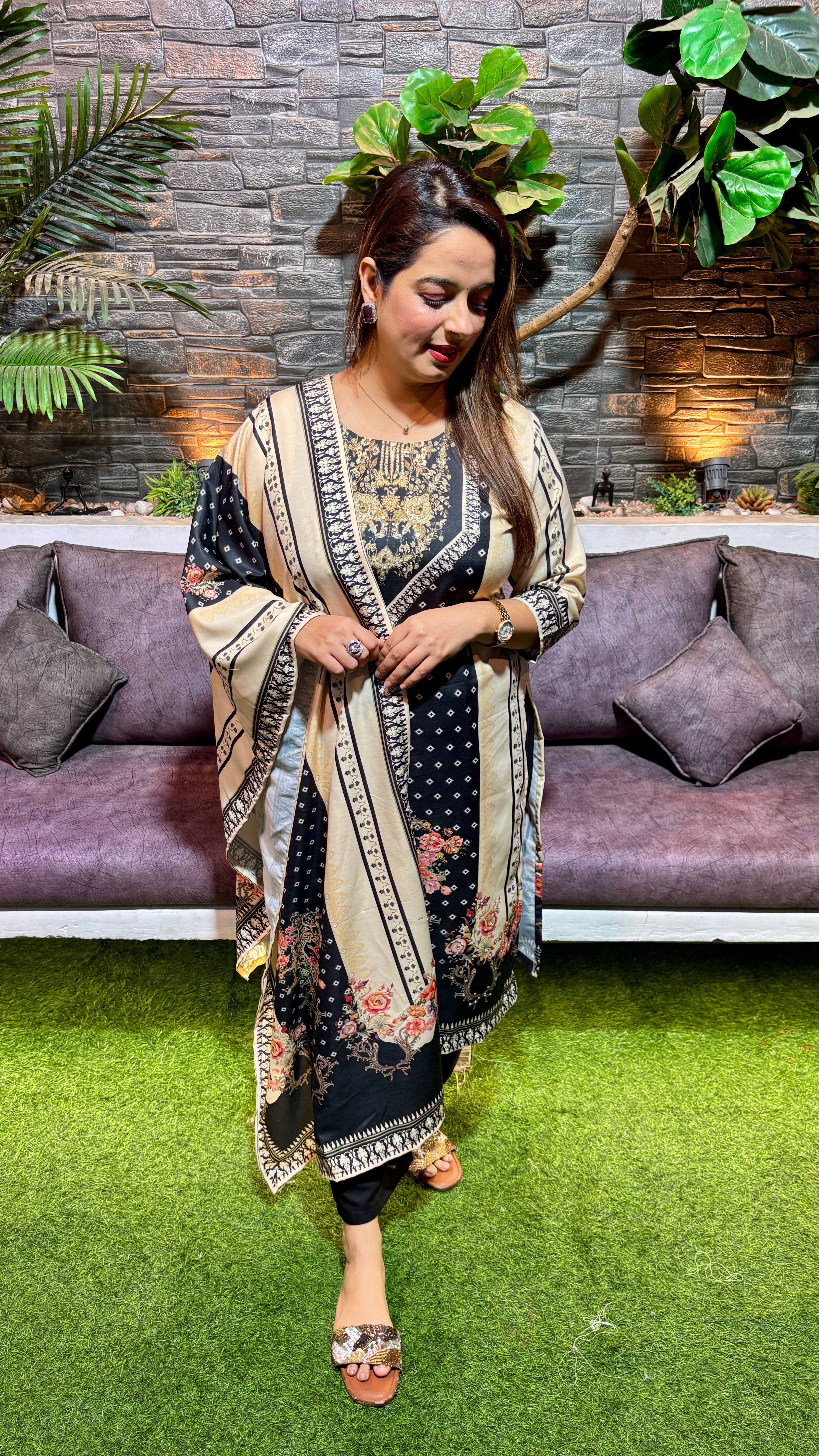 Russian Cotton Suit — with Digital Print  ✨