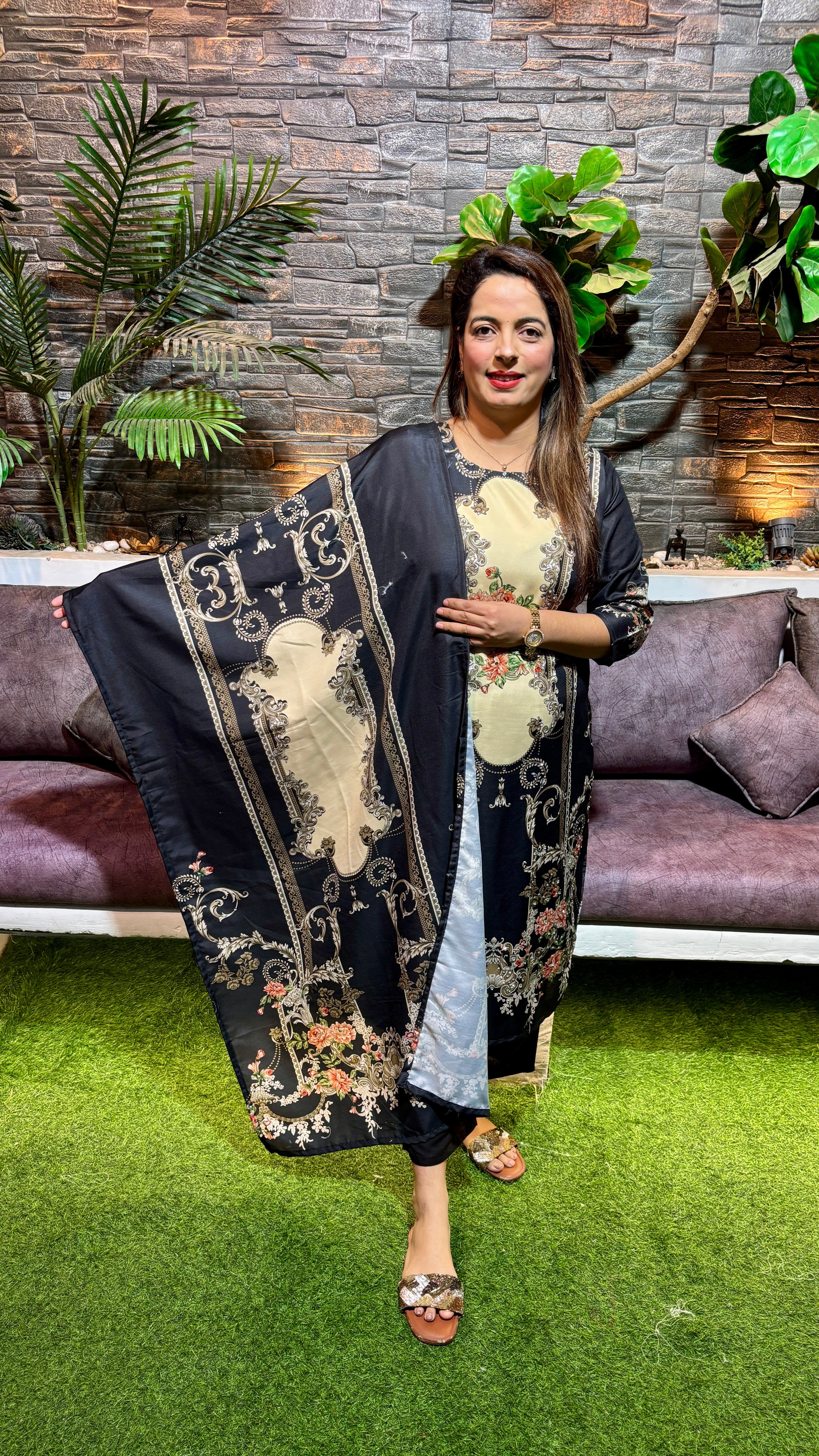 Russian Cotton Suit — with Digital Print  ✨