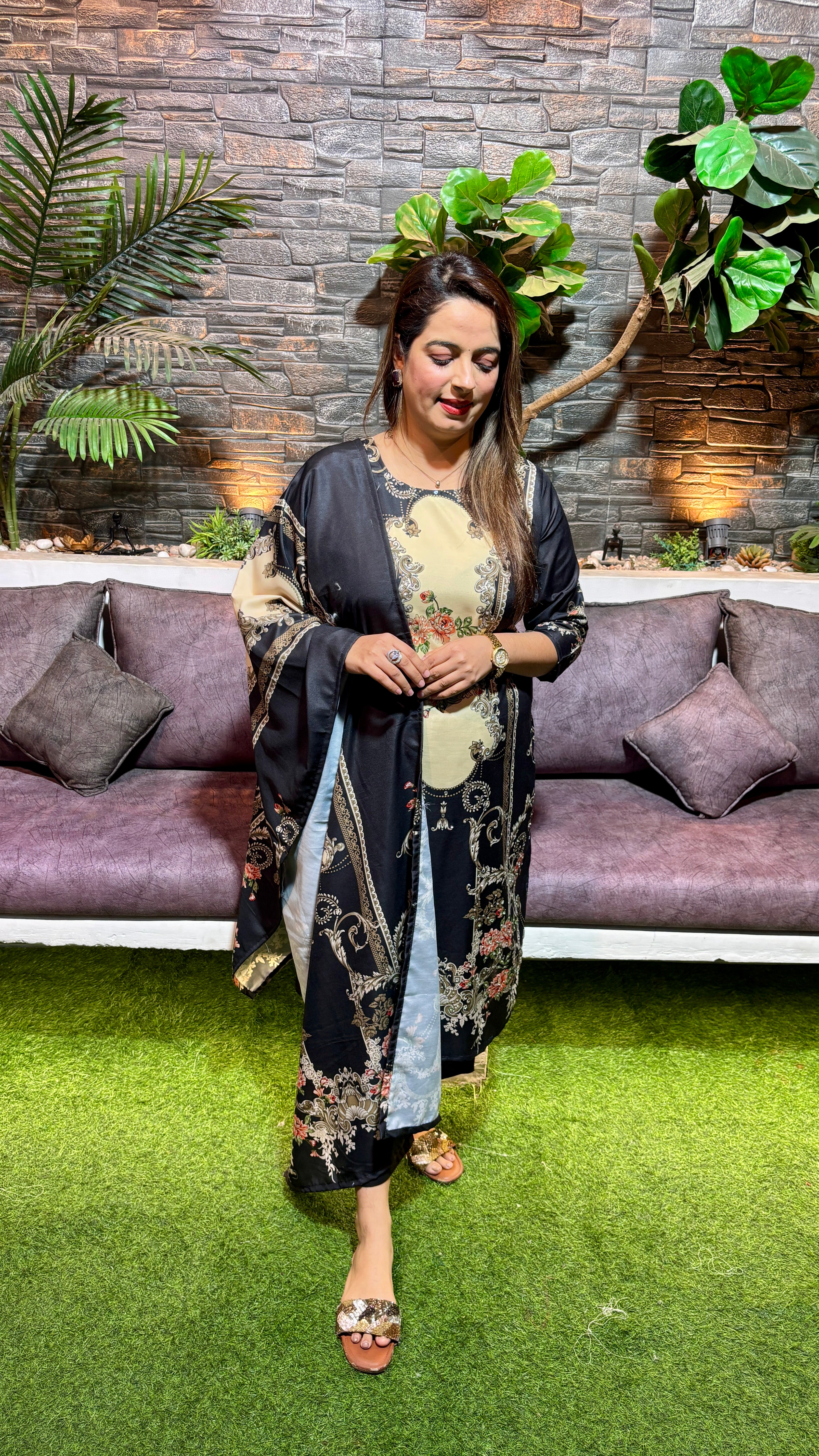 Russian Cotton Suit — with Digital Print  ✨