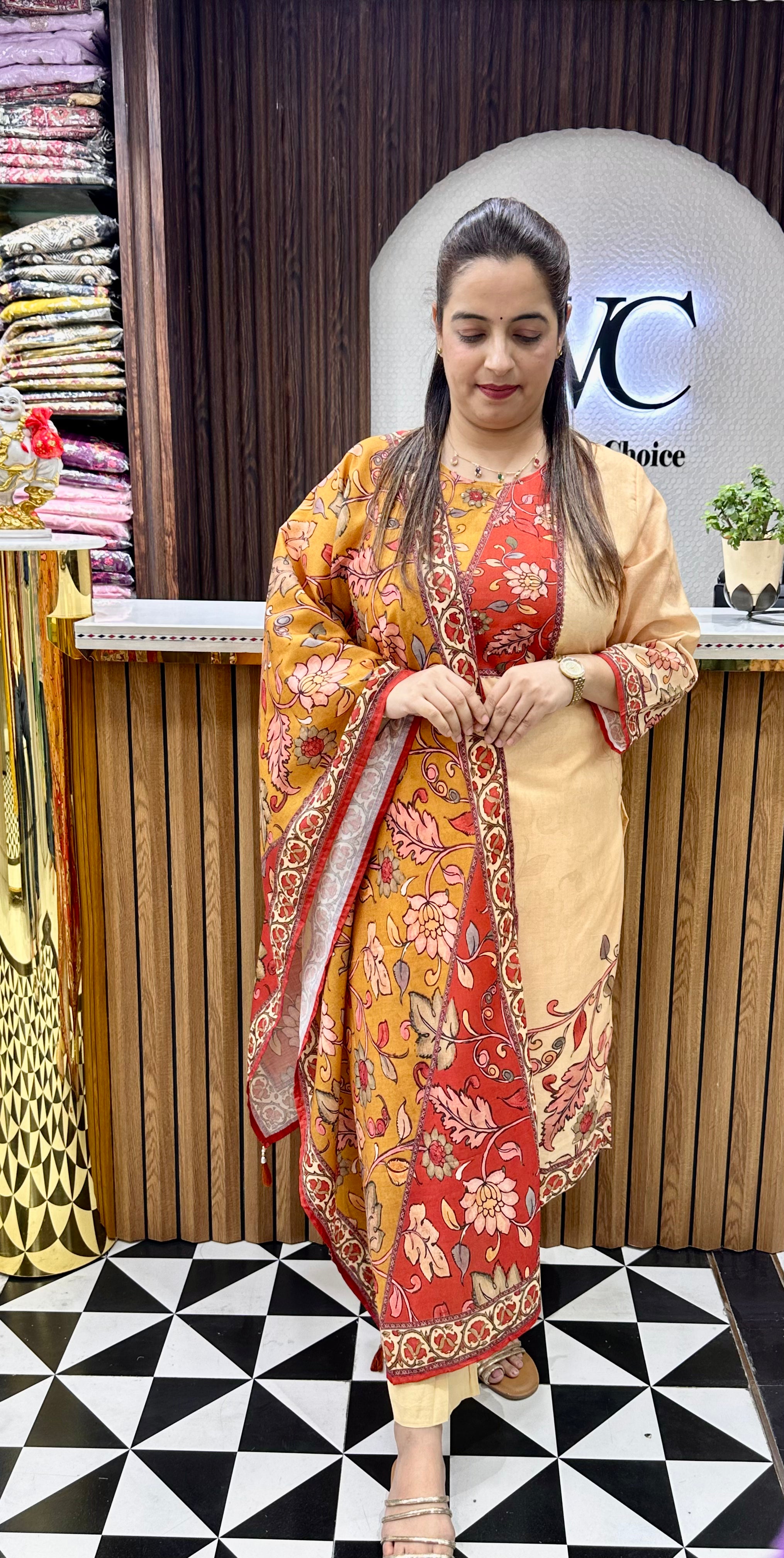 ✨ FLAT 999: Pure Cotton Hand-Embroidered Suit with Premium Lining ✨