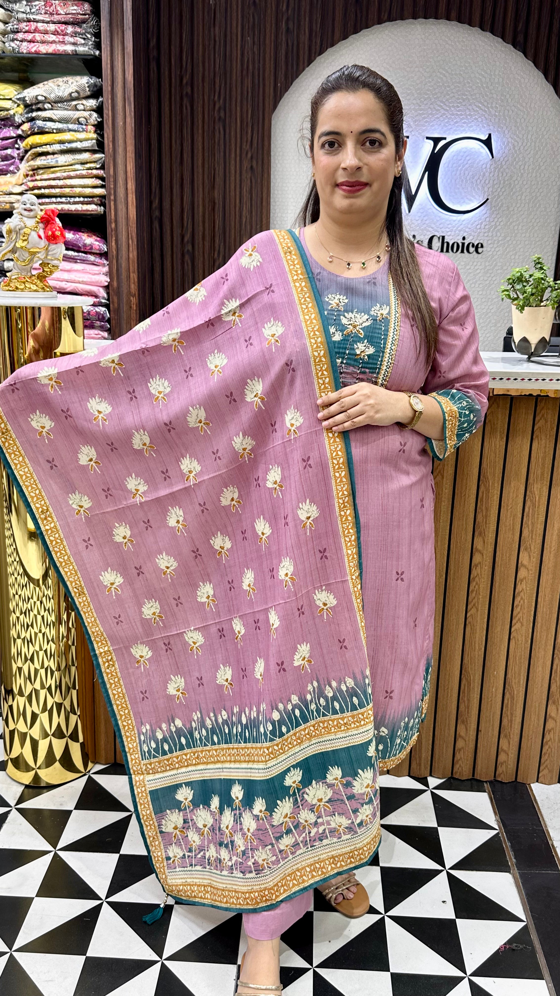 ✨ FLAT 999: Pure Cotton Hand-Embroidered Suit with Premium Lining ✨