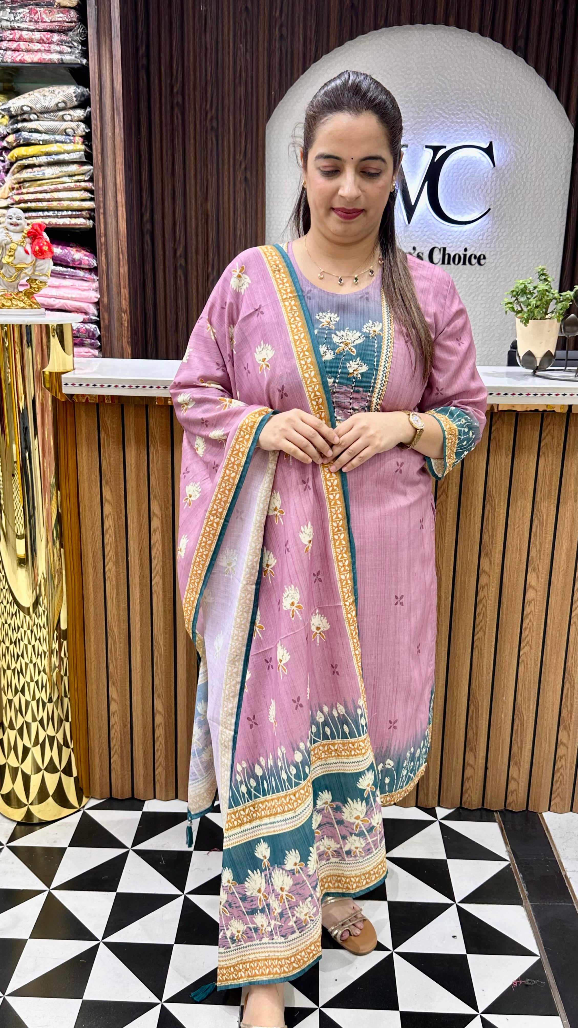 ✨ FLAT 999: Pure Cotton Hand-Embroidered Suit with Premium Lining ✨