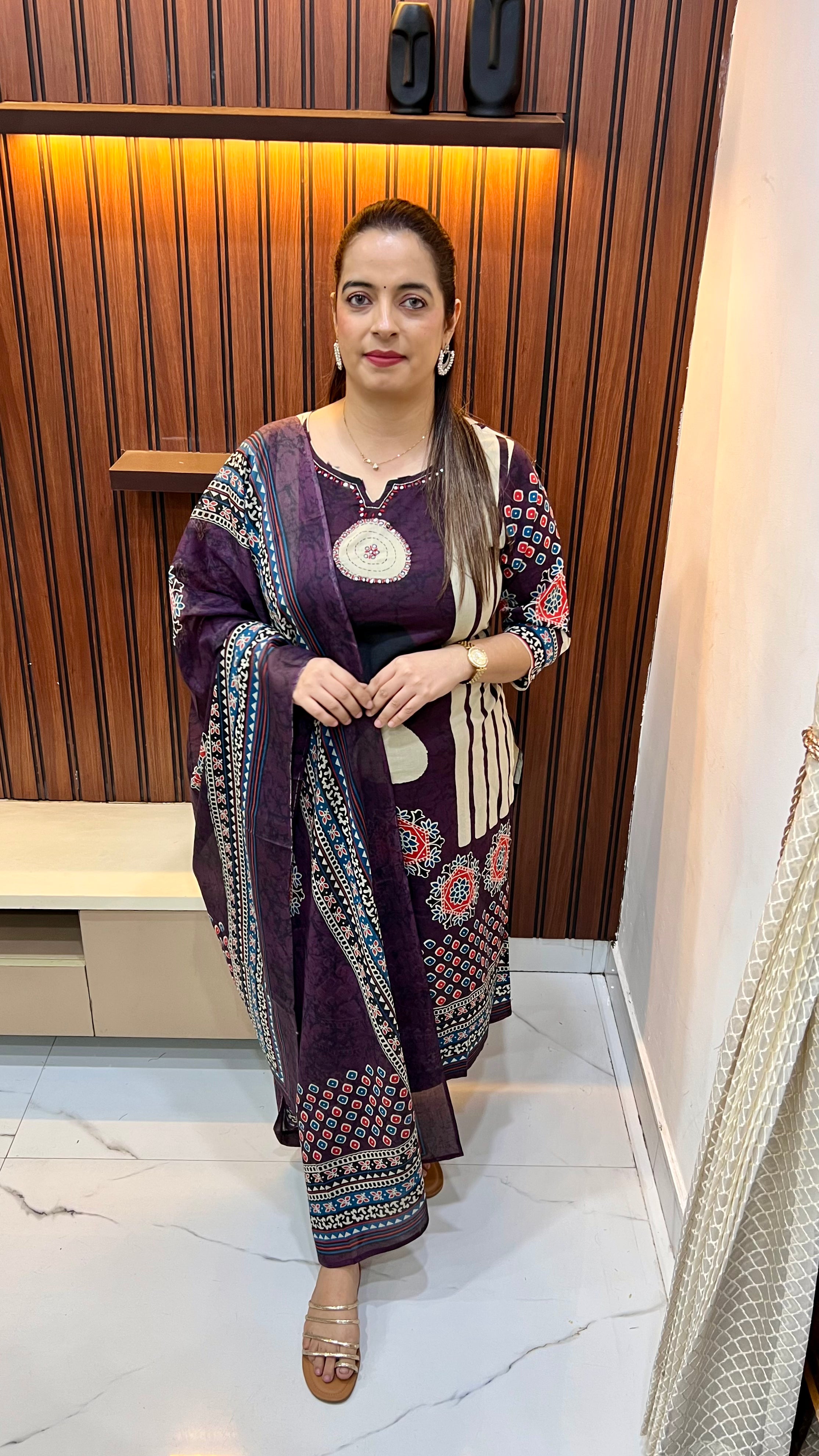 Indigo Earth: Daboo Print & Thread-Work Suit