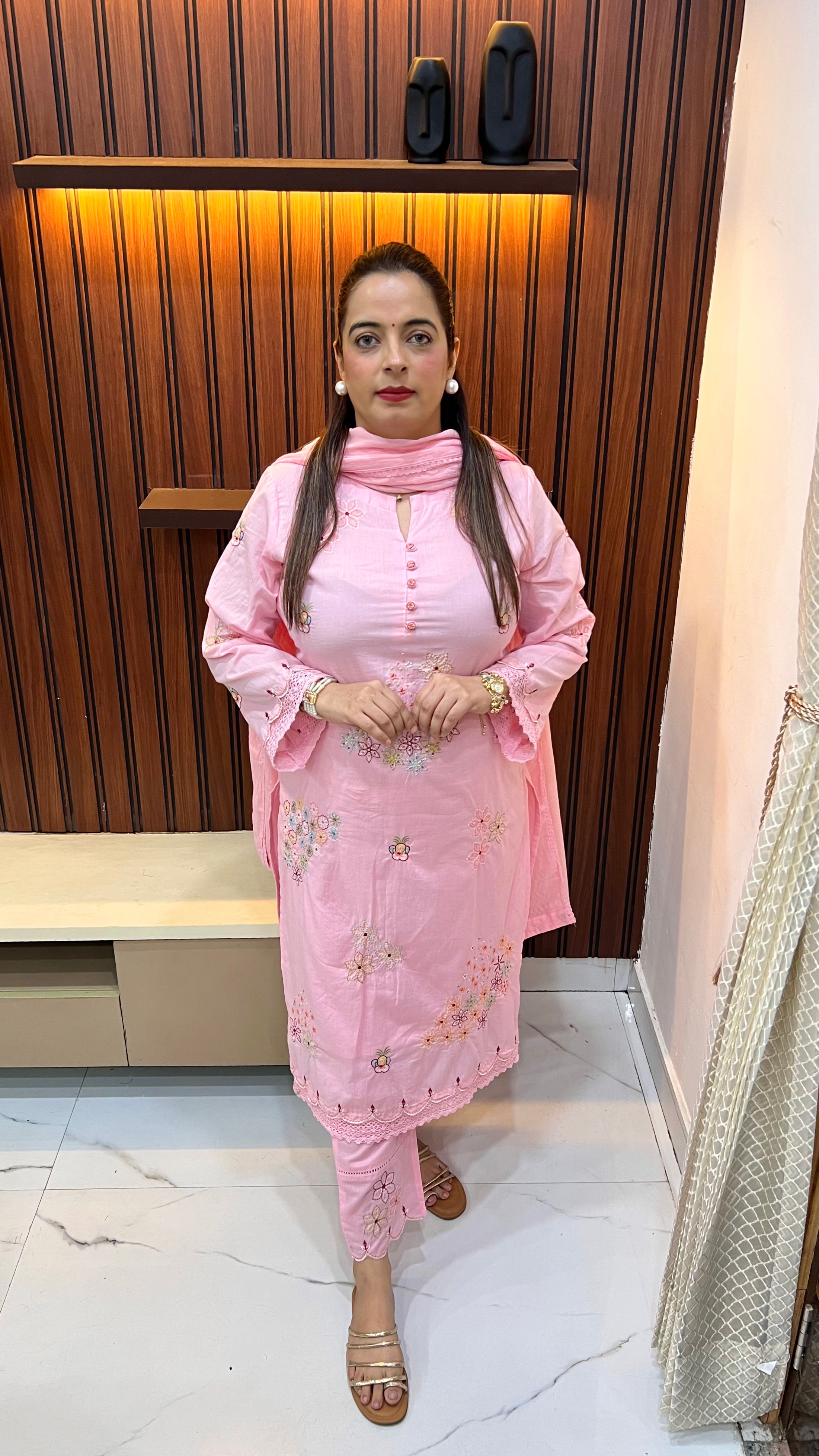 The Artisanal Blueprint: Pure Cotton Suit with Kantha & Designer Tailoring