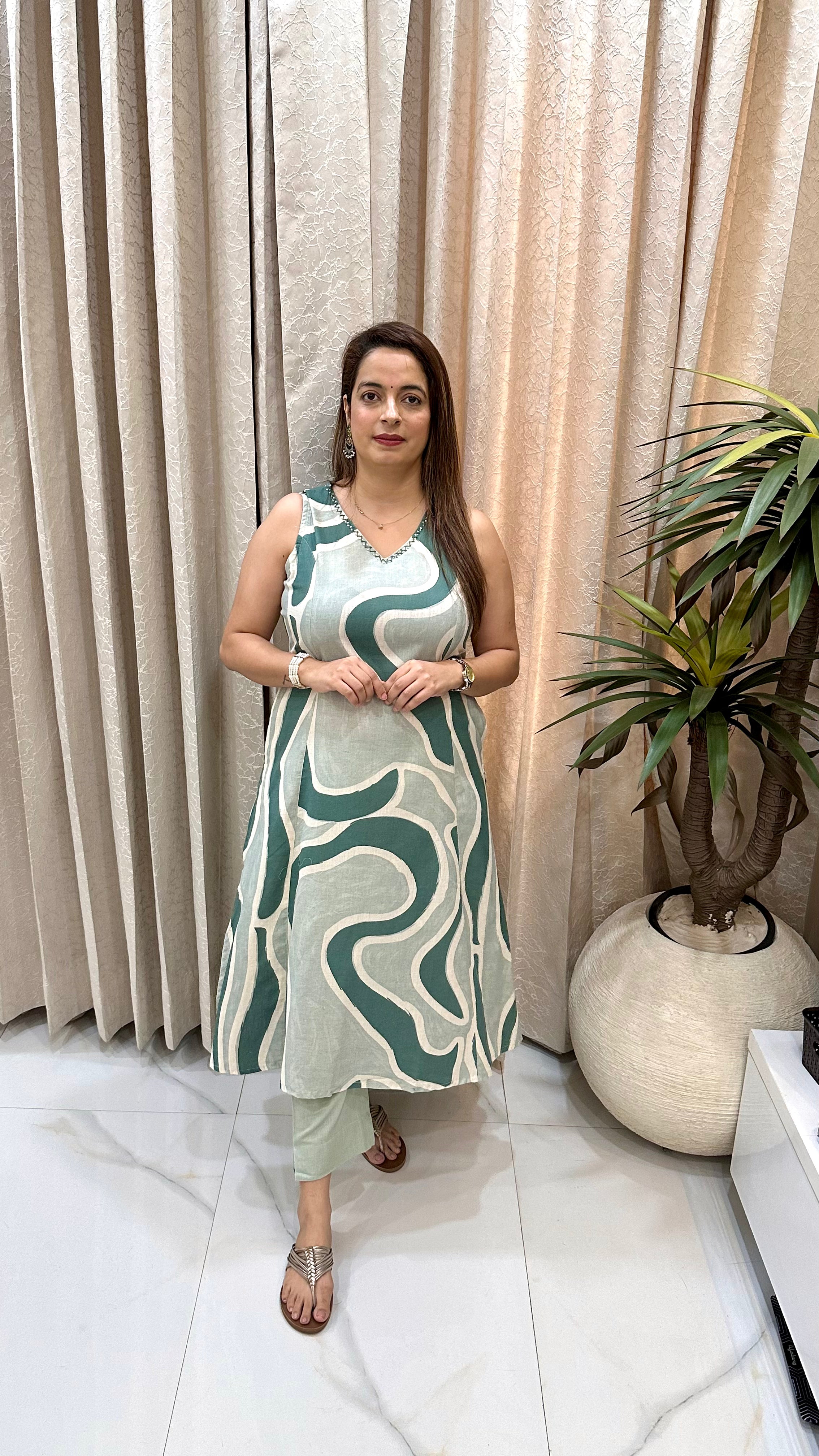 Pure Cotton Hand Embroidered Co-ord Set