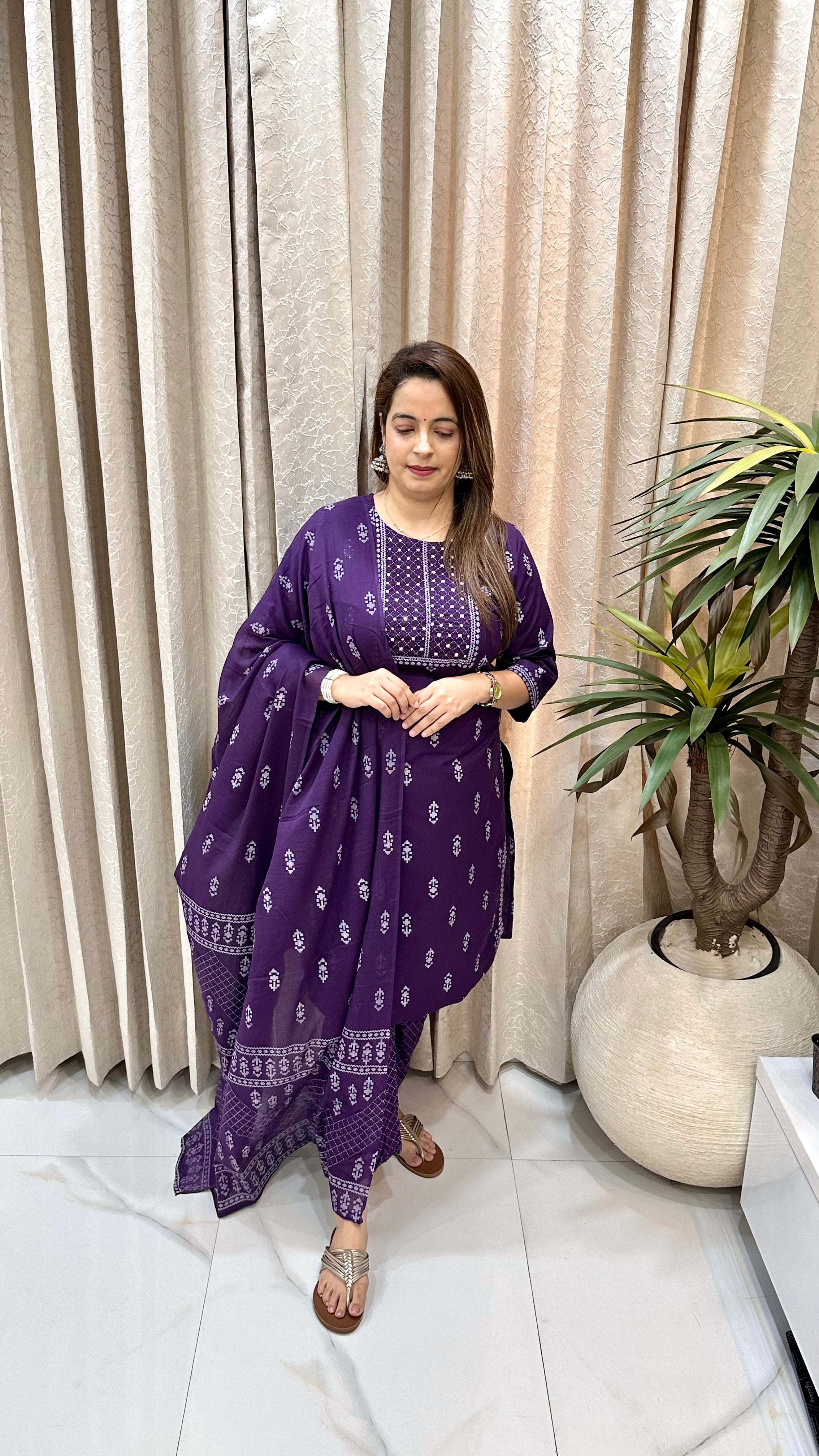 Pure Cotton Suit with Elegant Embroidery Work
