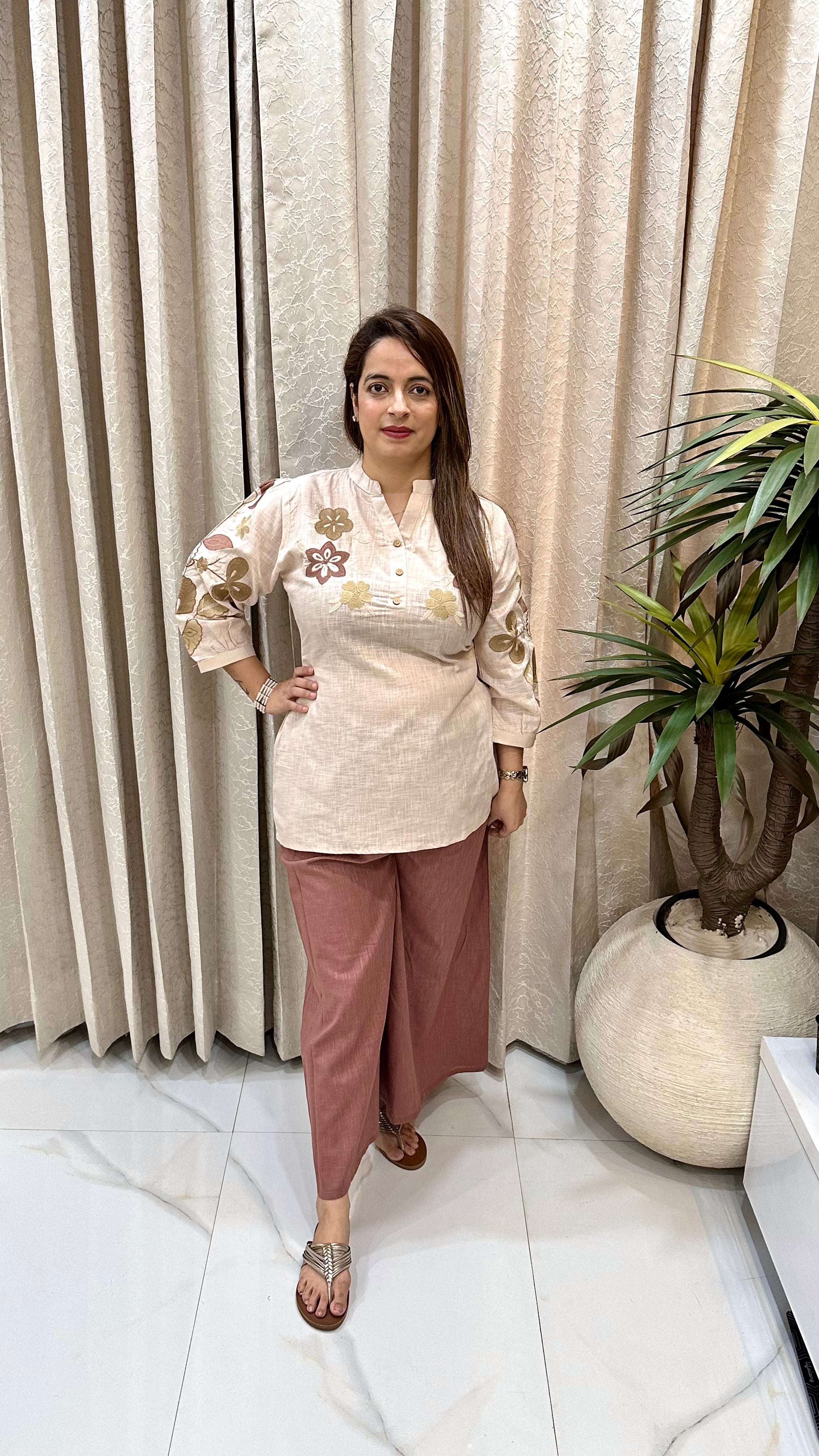 Handloom Cotton Dual-Shade Co-ord Set