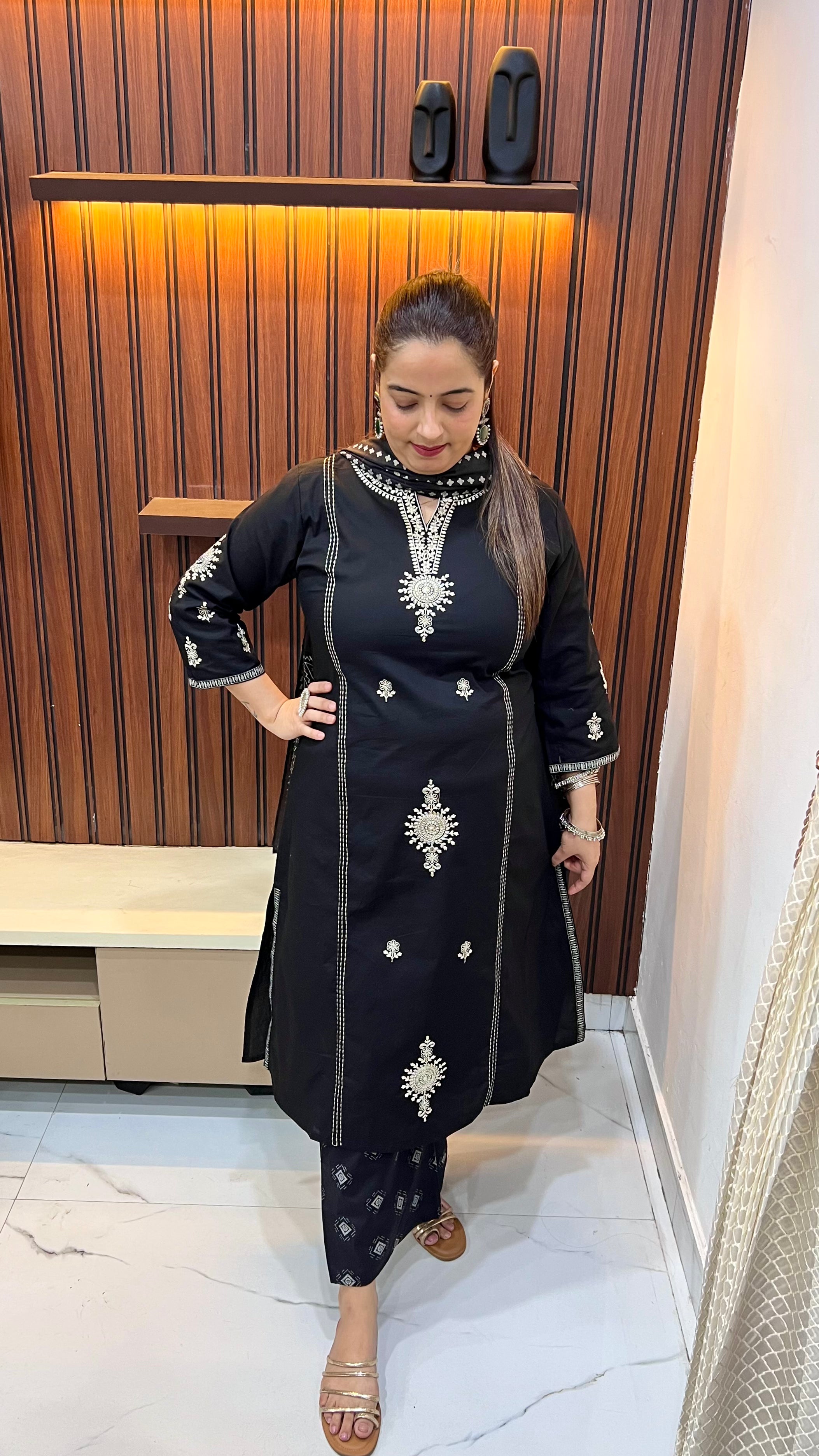 The Cross-Border Muse: Handloom Cotton Pakistani Style Suit with Kalamkari Artistry