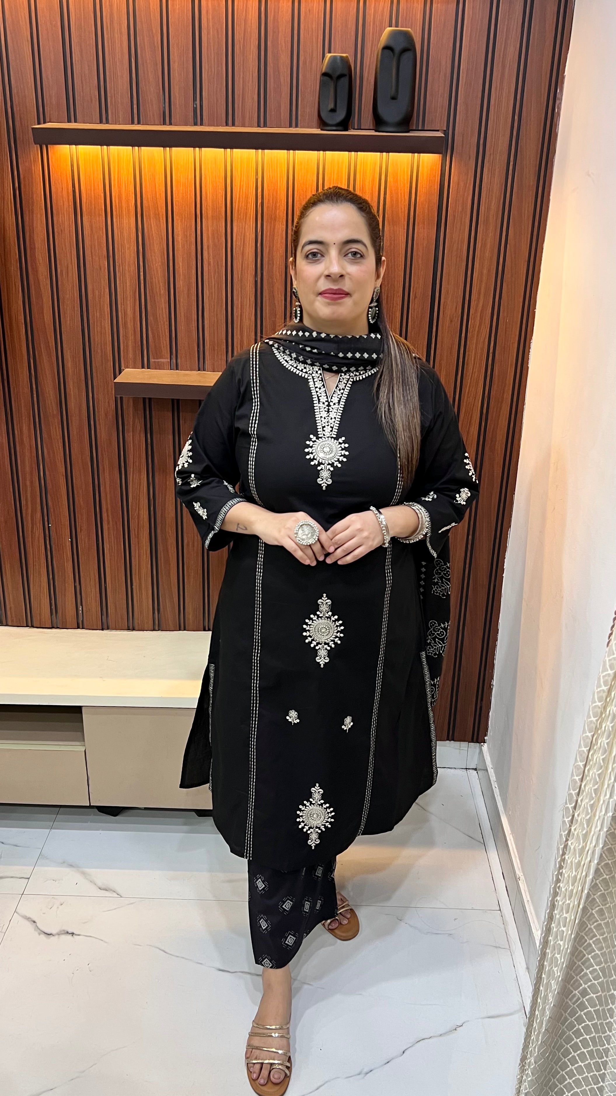 The Cross-Border Muse: Handloom Cotton Pakistani Style Suit with Kalamkari Artistry