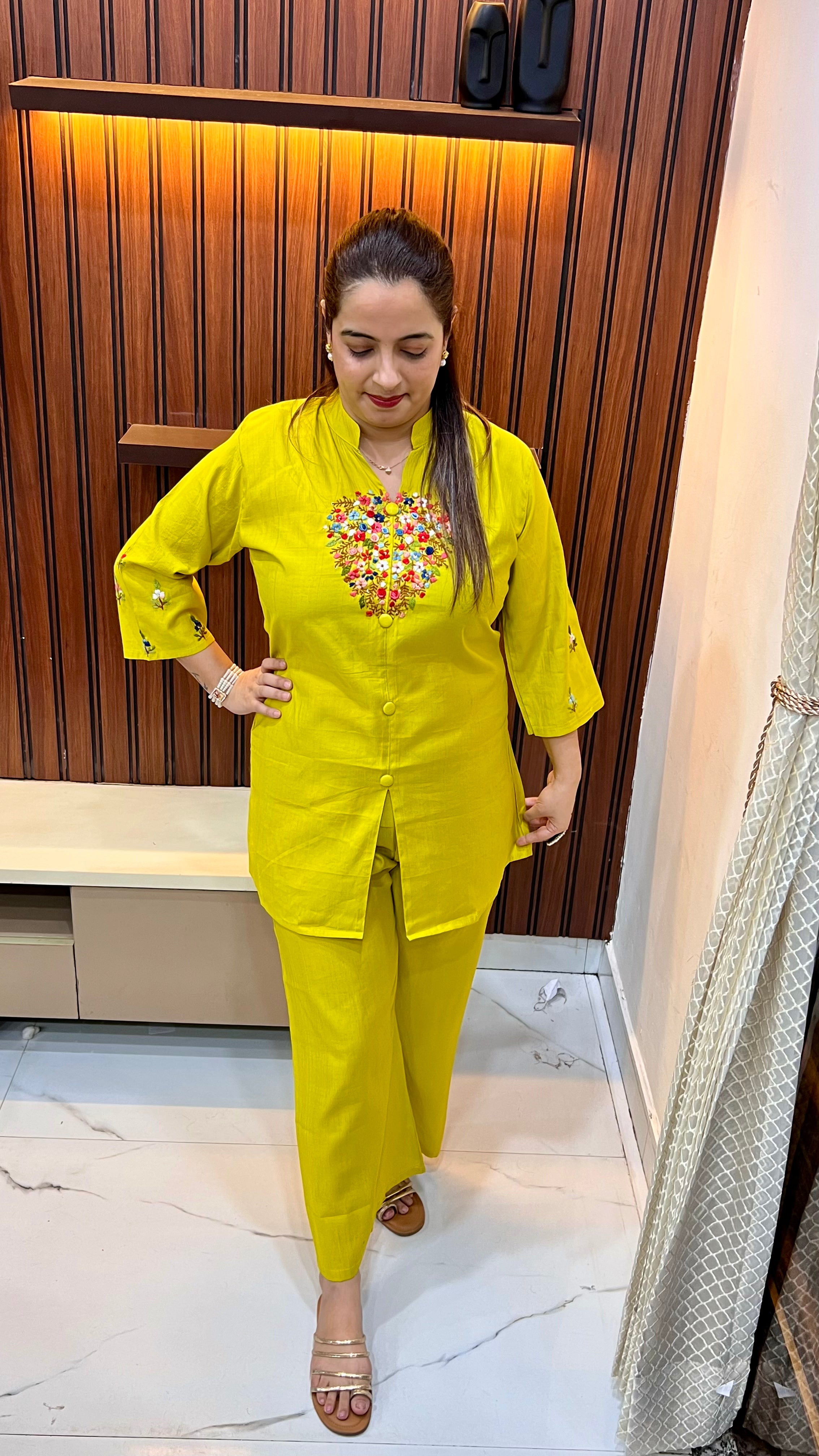 ✨ The Calcutta Craft: Premium Cotton Silk Co-ord Set with Kolkata Knot Work ✨
