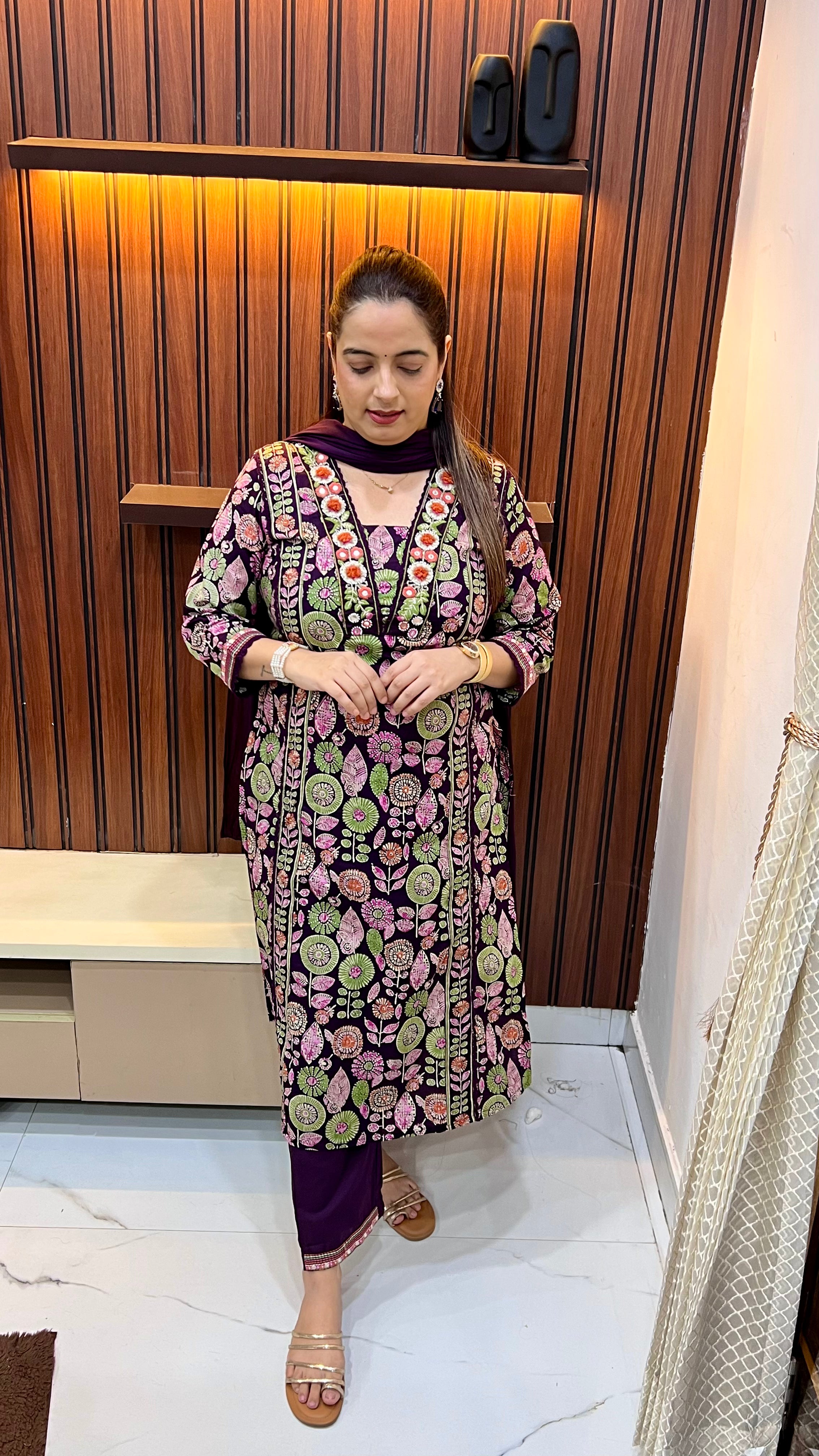 ✨ The Lahore Luxe: Cotton Pakistani Style Suit with Multi-Craft Artistry ✨