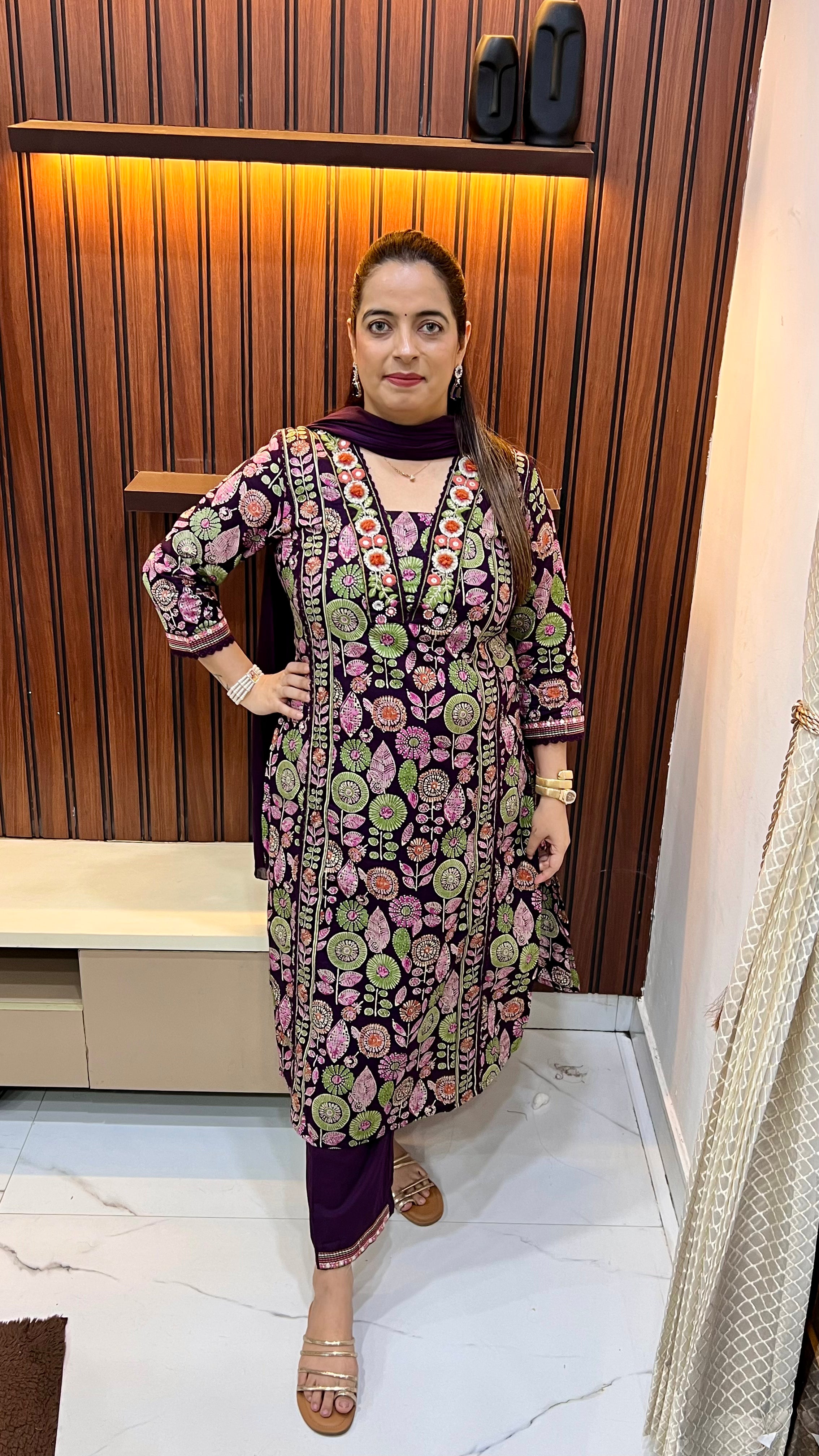 ✨ The Lahore Luxe: Cotton Pakistani Style Suit with Multi-Craft Artistry ✨