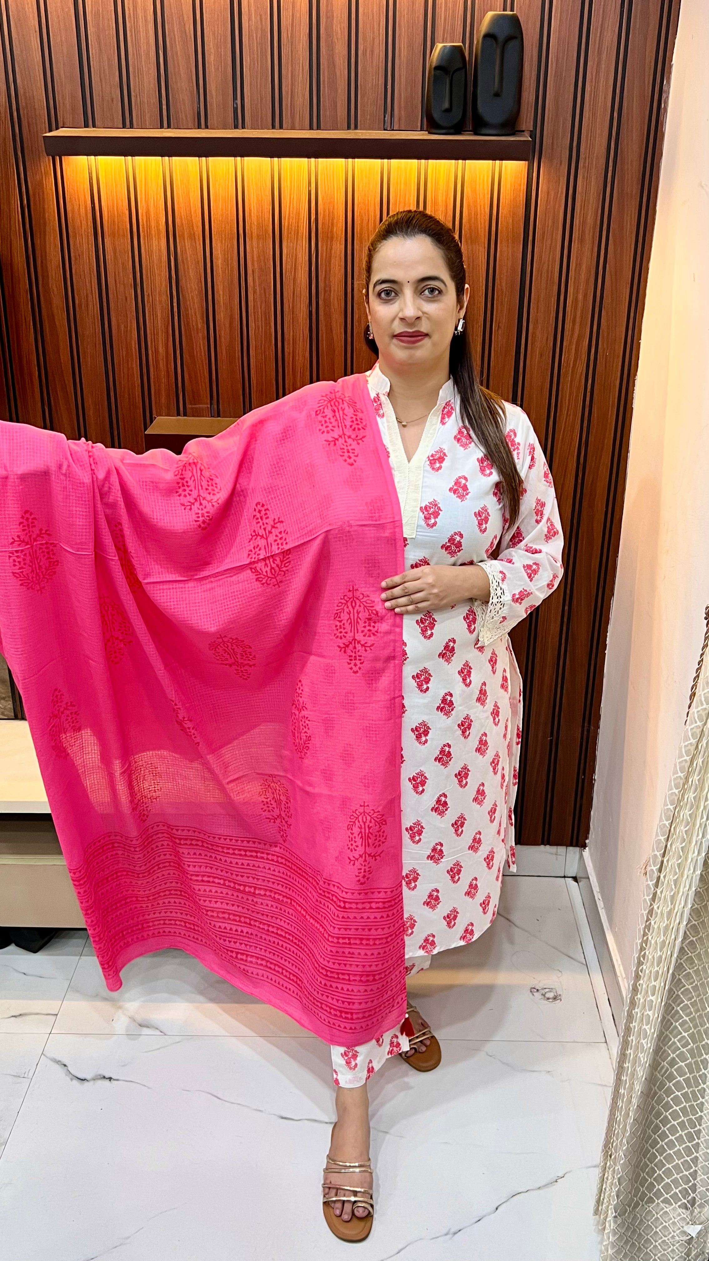 ✨ Quick Look: Pure Cotton Suit with Crochet Lace & Mul Mul Lining ✨