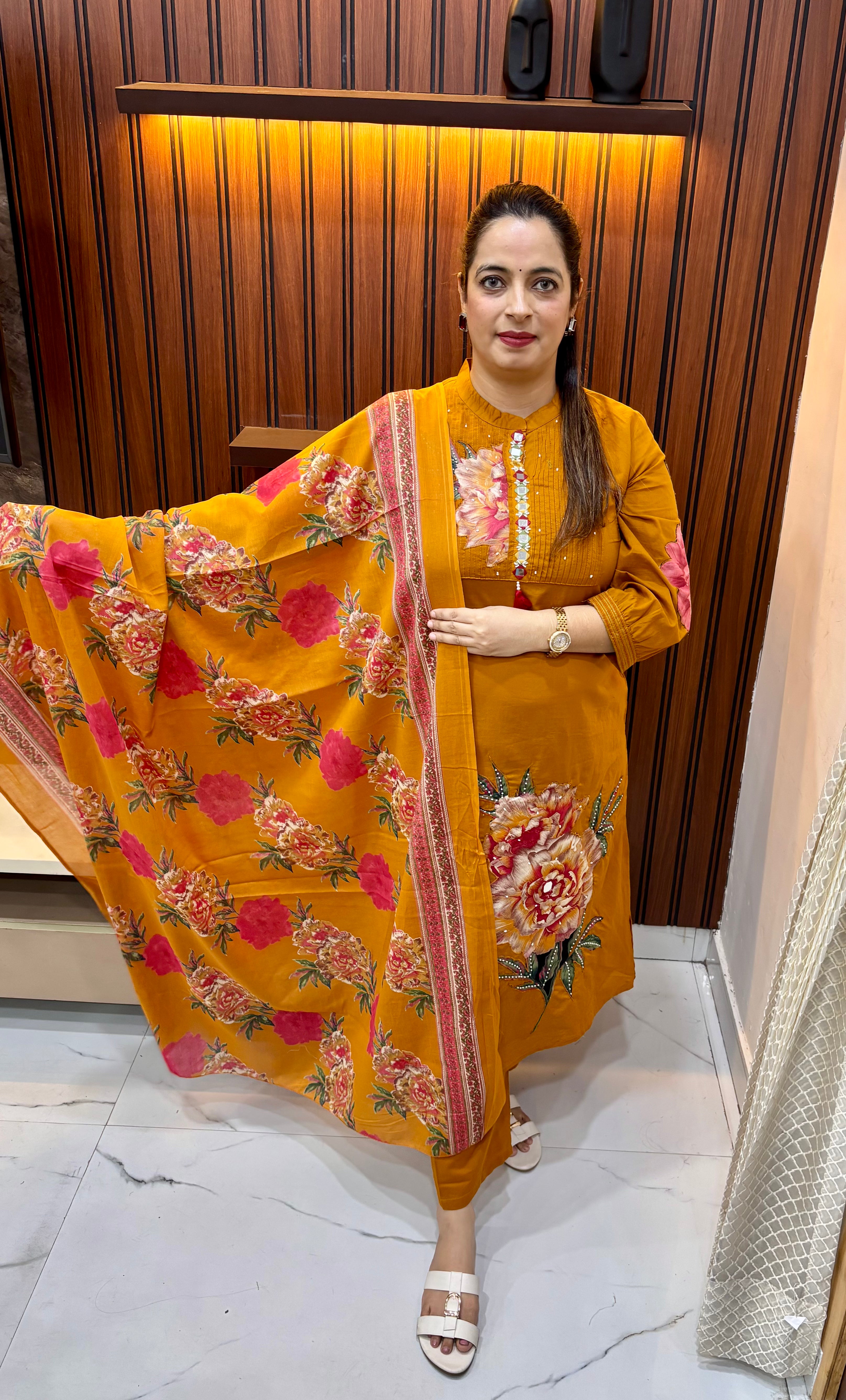 Pure Cotton Suit with Pintex, Mirror & Cut Dana Work ✨