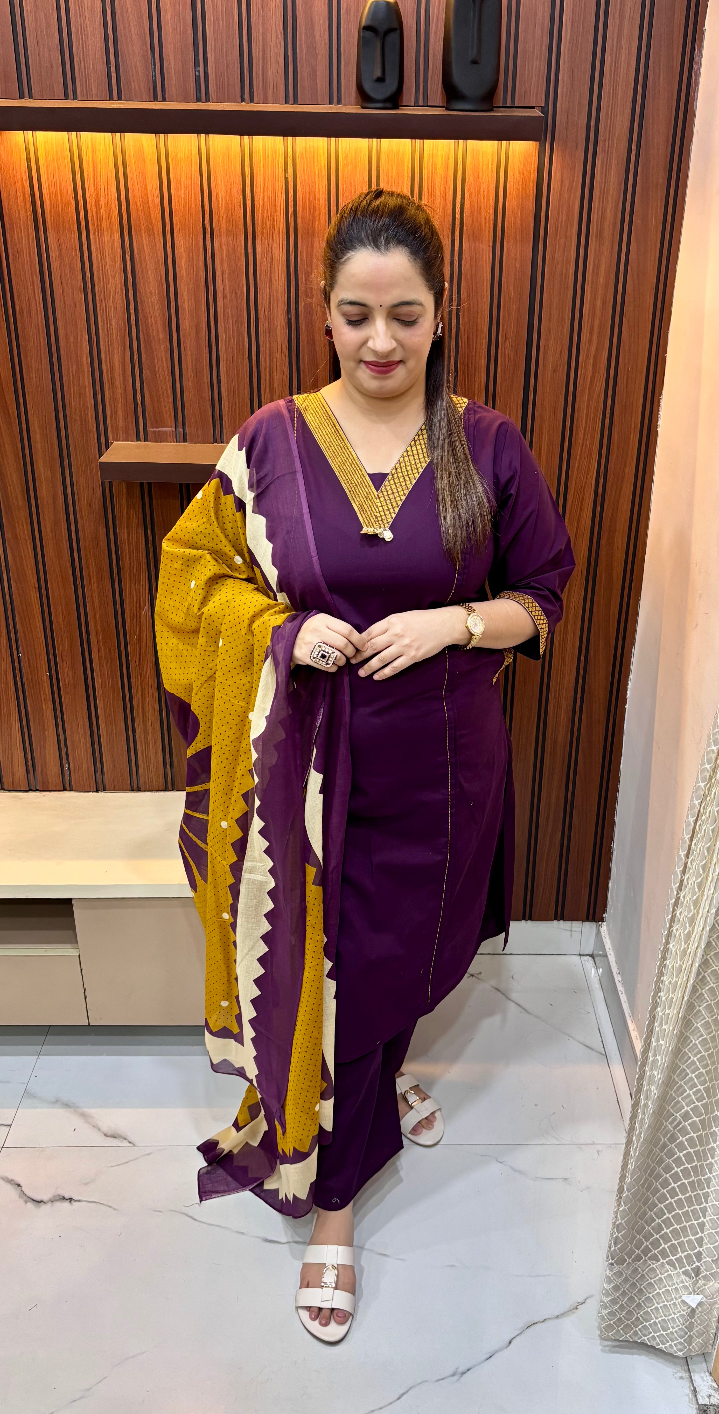 Premium Cotton Suit with Pintex, Resham Work & Designer Pockets ✨