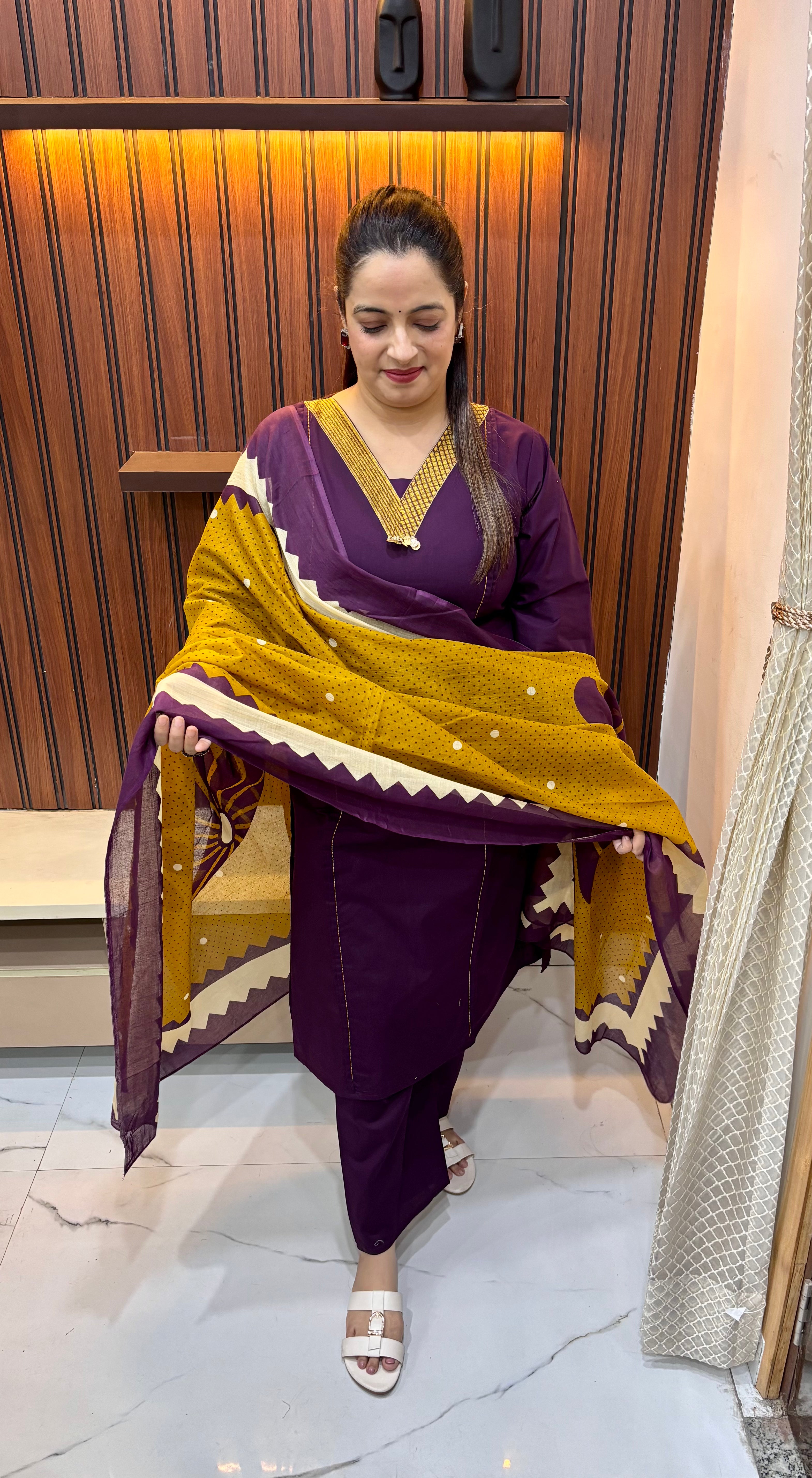 Premium Cotton Suit with Pintex, Resham Work & Designer Pockets ✨