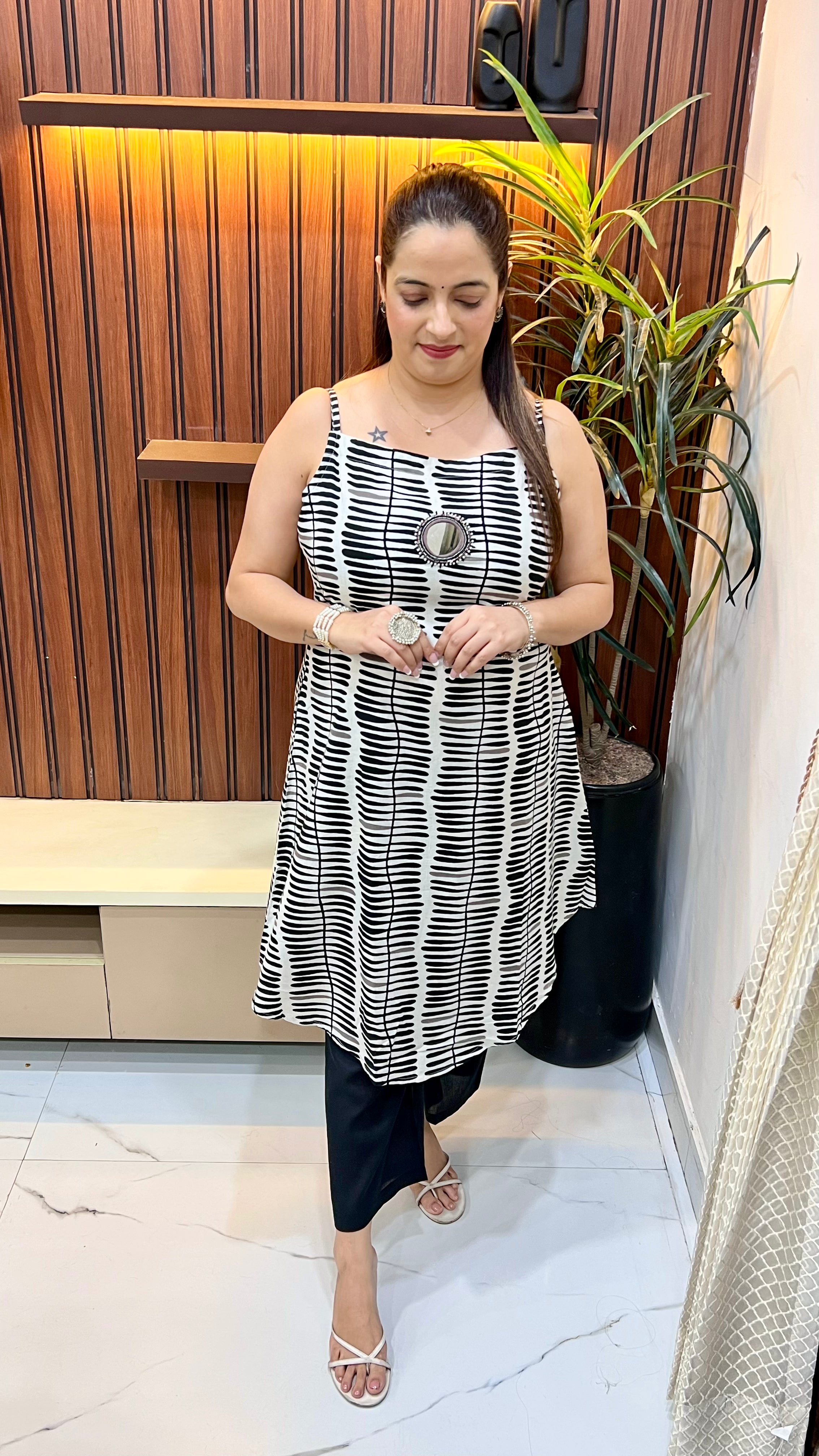 The Summer Glitz: Pure Cotton Spaghetti Mirror Work Co-Ord Set