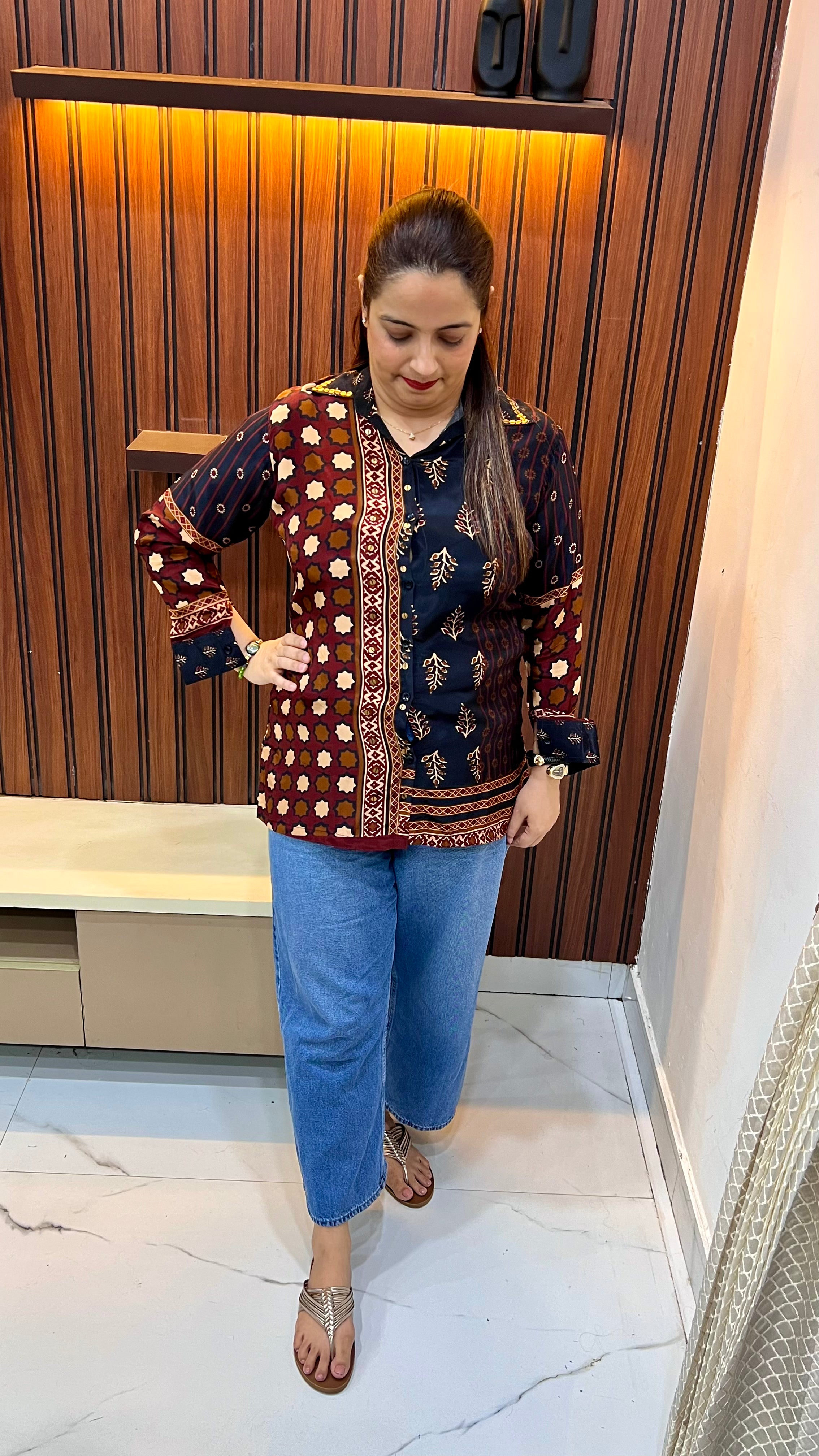 👑 The Imperial Grace: Russian Crepe Shirt-Collar Masterpiece