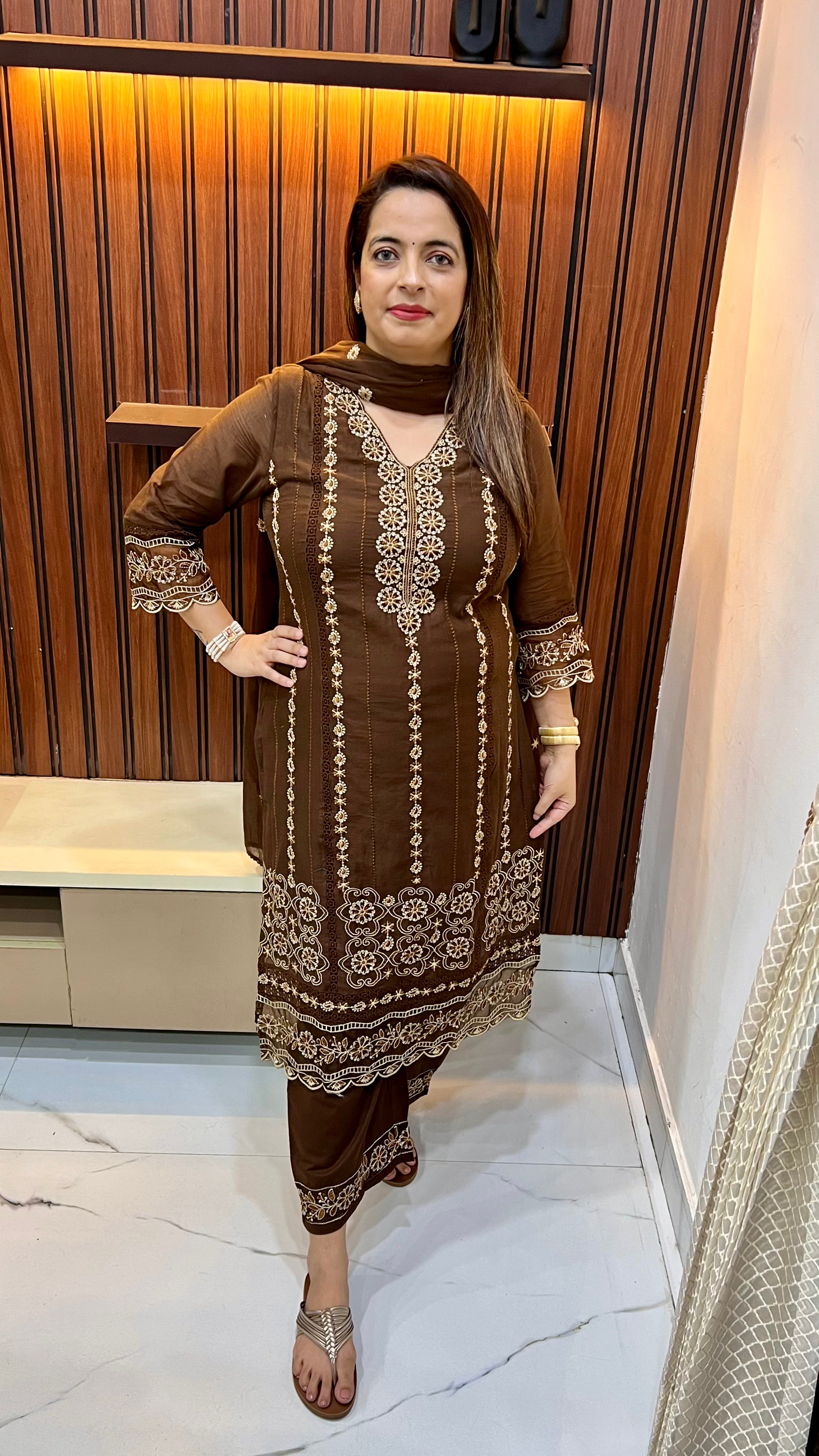 👑 The Imperial Grace: Mulmul Cotton Resham & Organza Panel Masterpiece