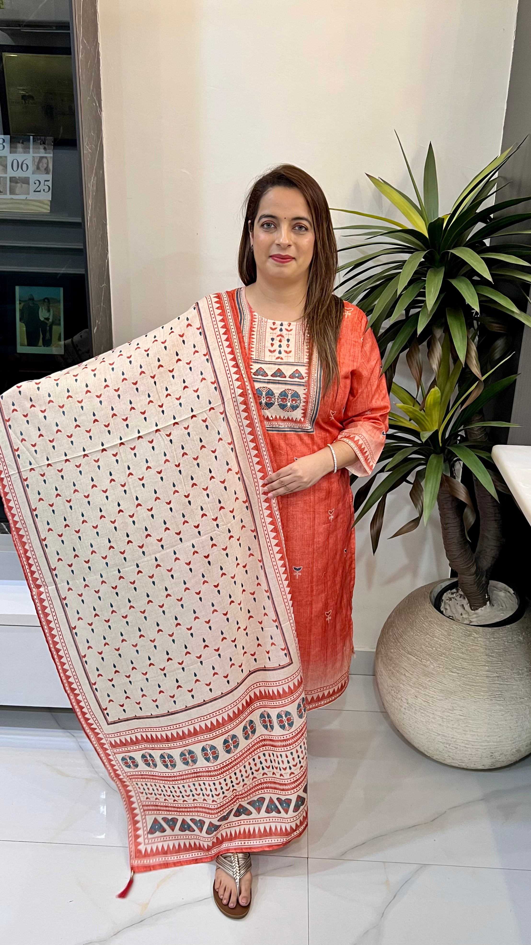 The Heritage Splendor: Pure Cotton Kantha & Sequence Masterpiece