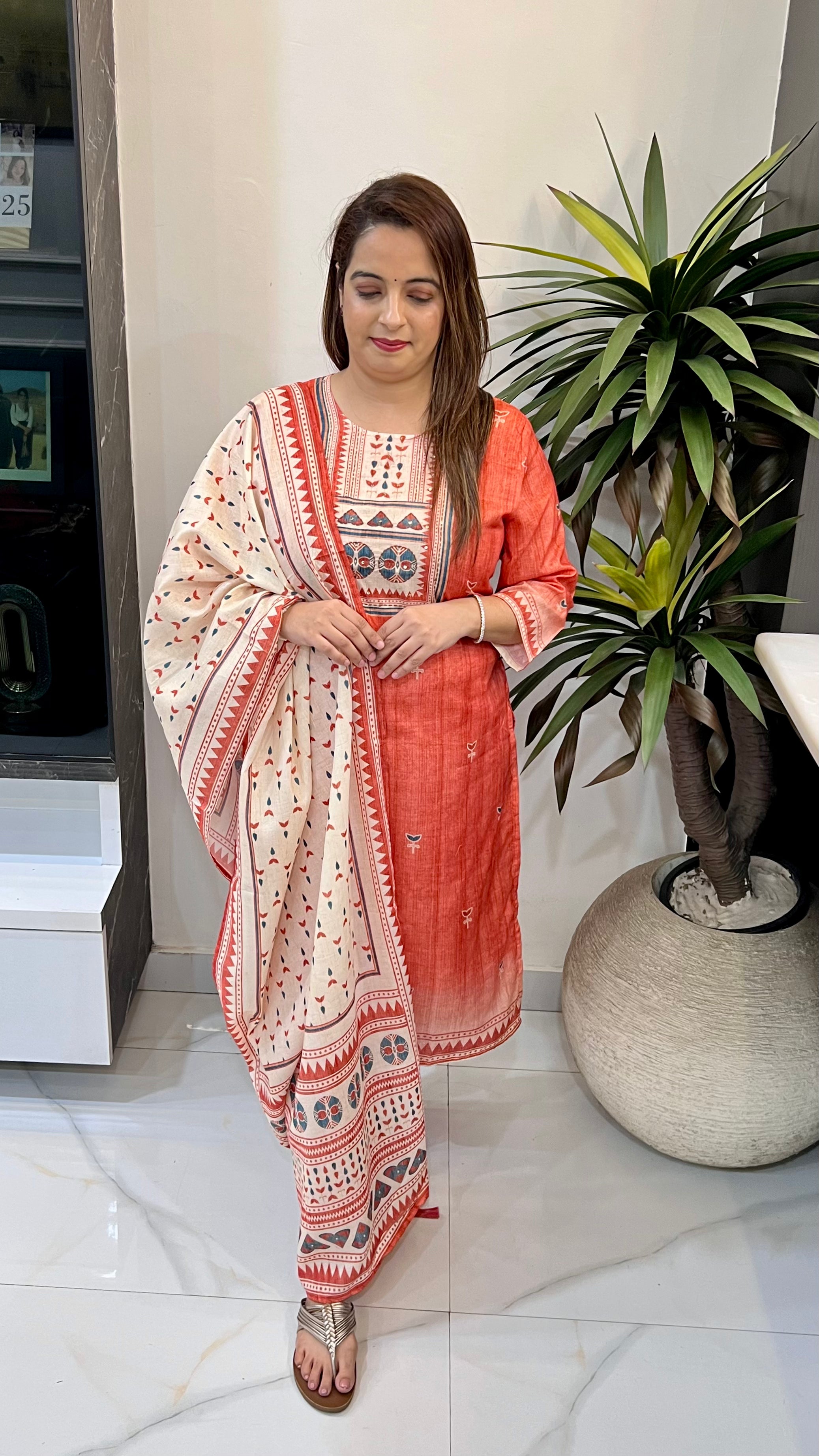 The Heritage Splendor: Pure Cotton Kantha & Sequence Masterpiece
