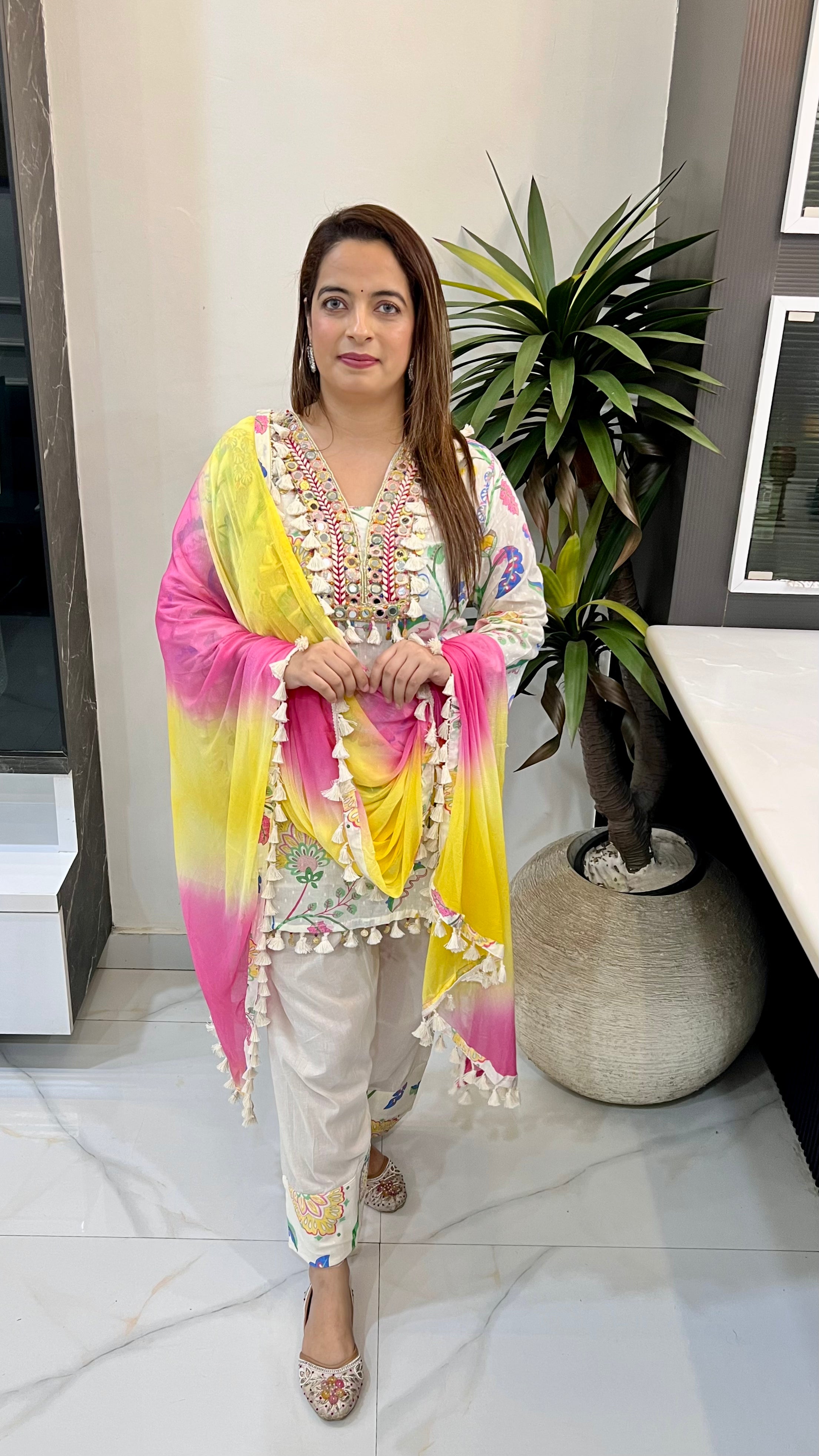 Viral Pure Cotton Madhubani &amp; Imperial Farsi Salwaar Masterpiece