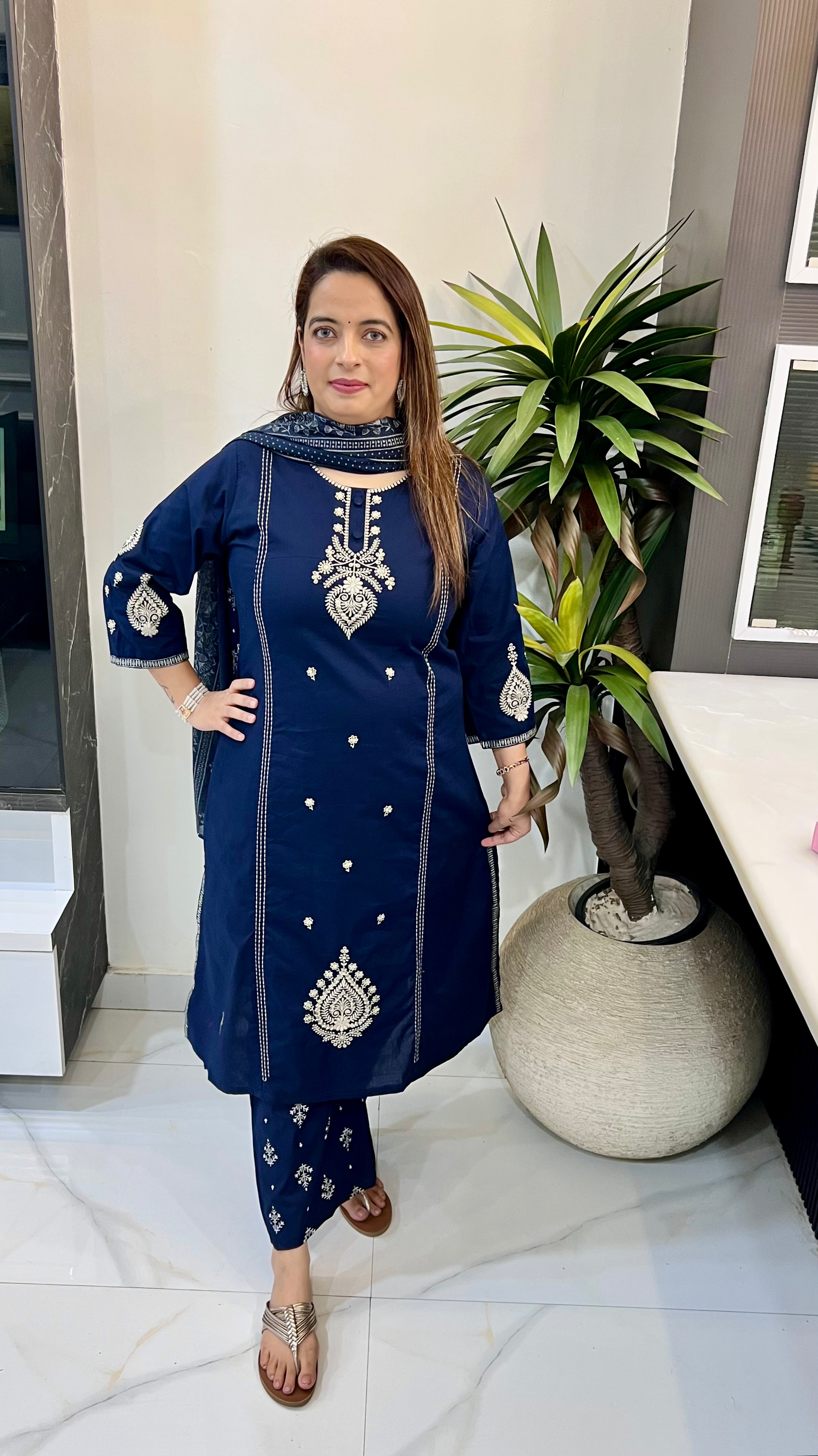 Pure Cotton Pakistani-Style Floral Printed Masterpiece