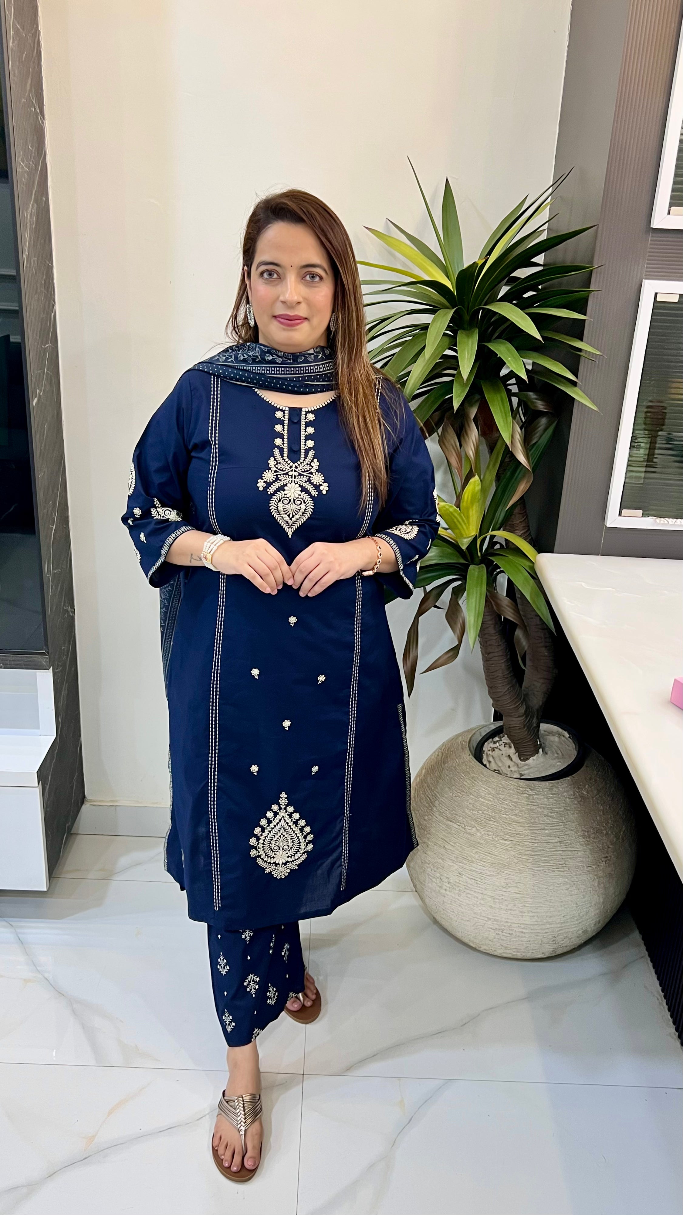 Pure Cotton Pakistani-Style Floral Printed Masterpiece