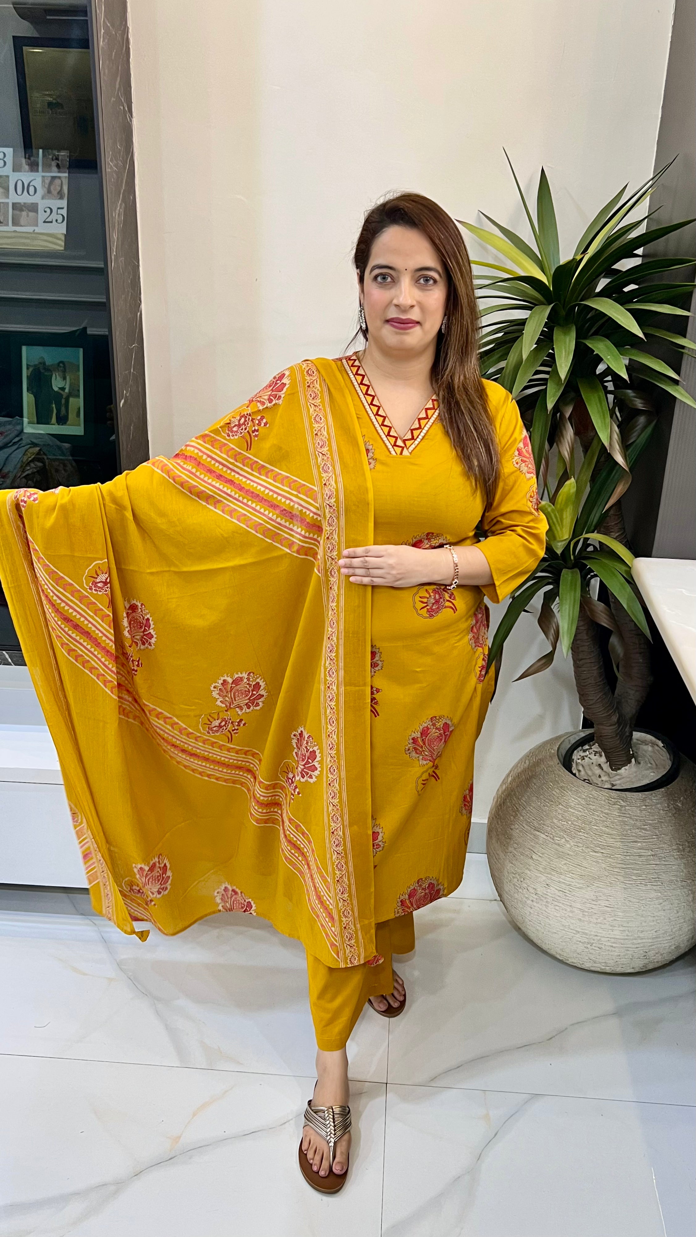 Pure Cotton Kalamkari Art & Thread Embroidery Masterpiece