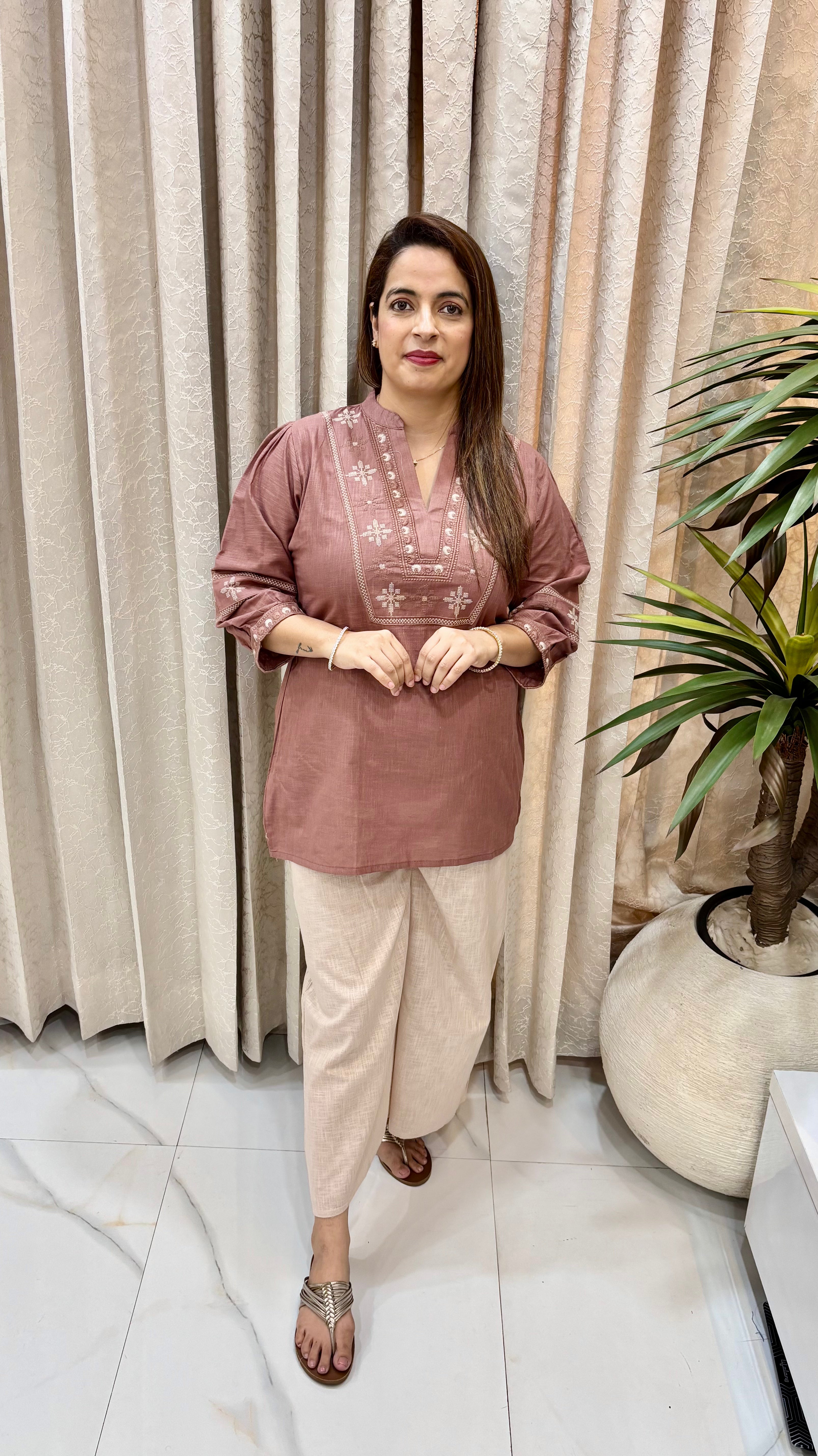 Pure Handloom Cotton Cross-Stitch Co-ord Set