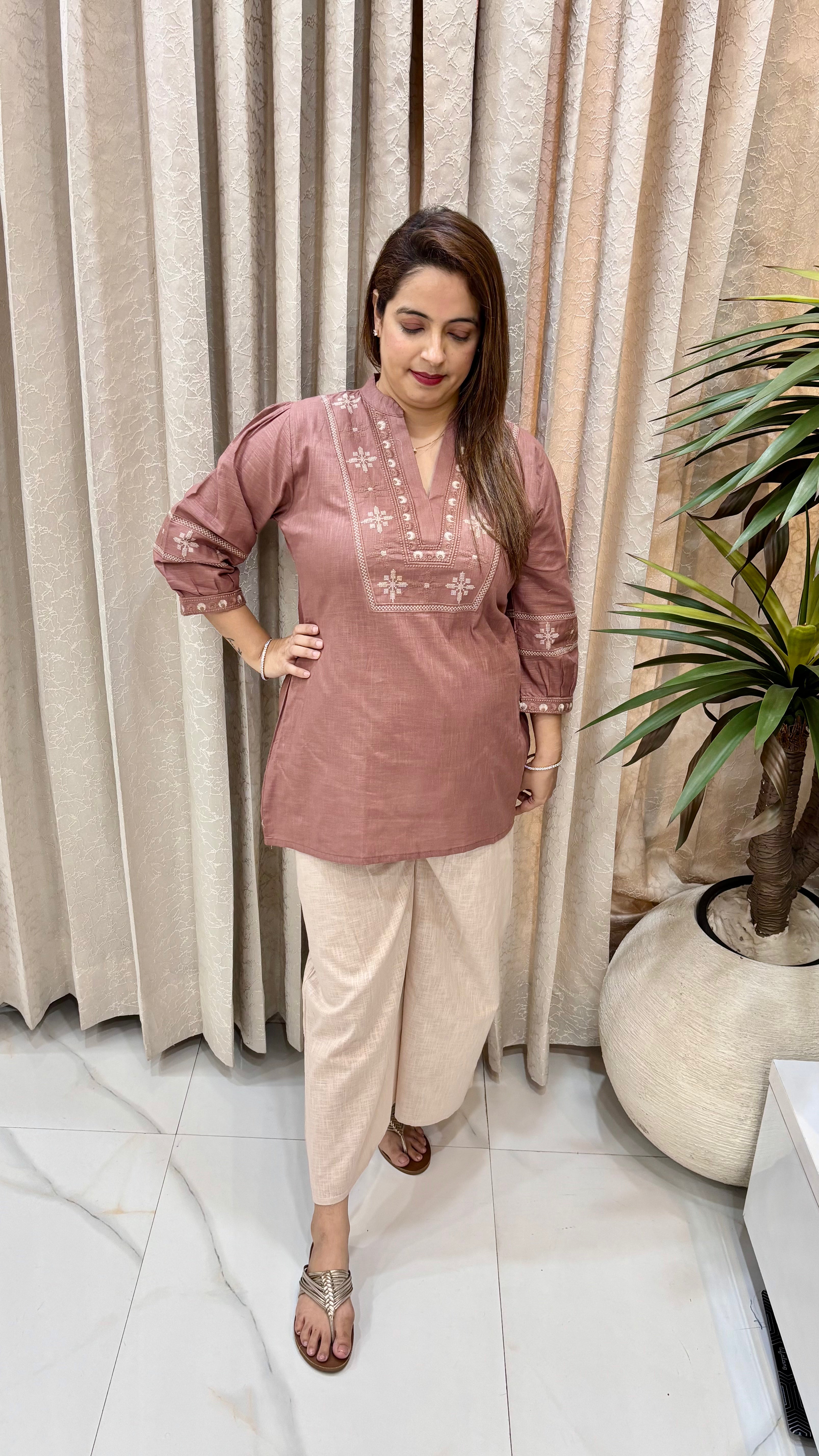 Pure Handloom Cotton Cross-Stitch Co-ord Set