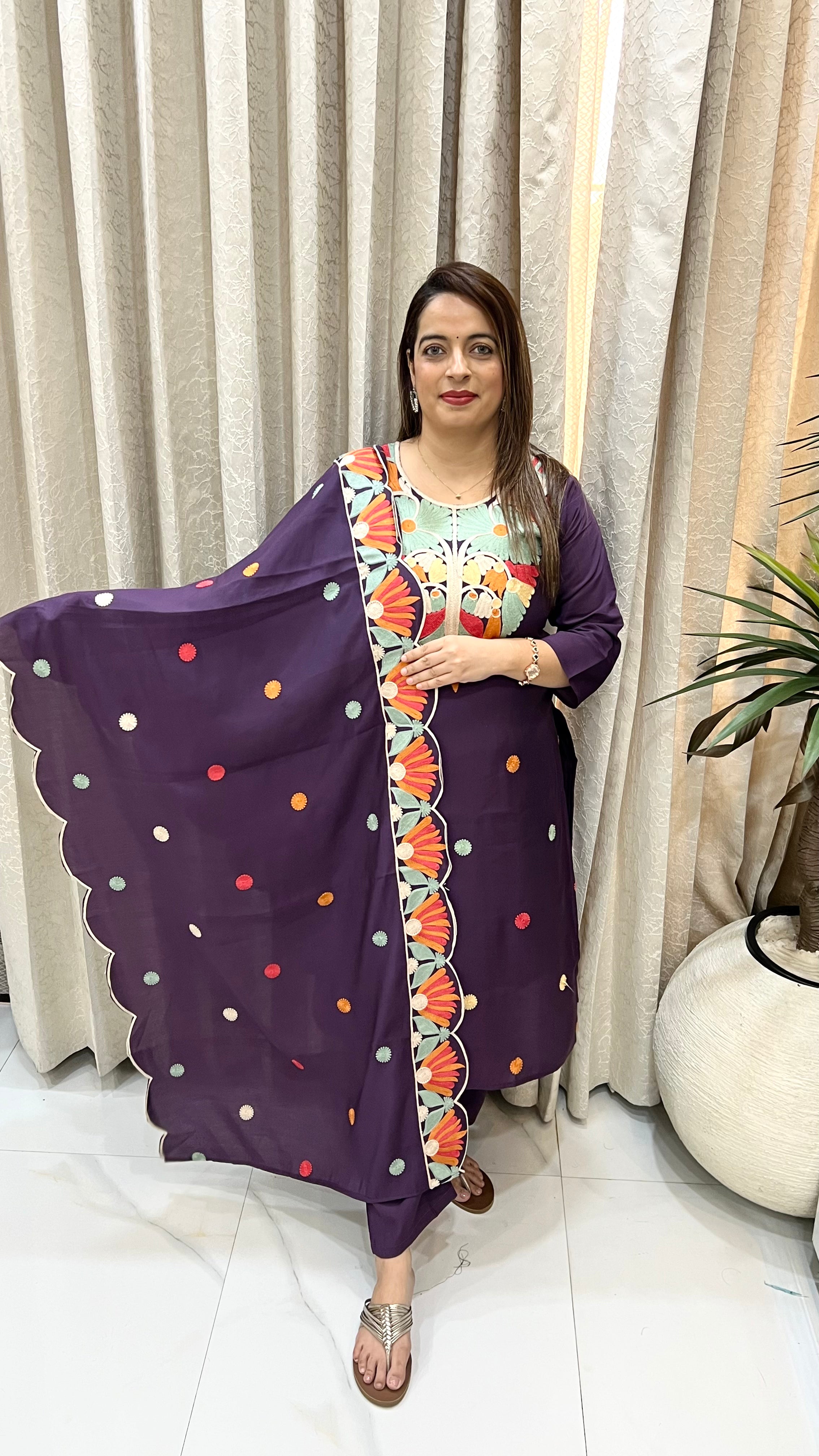 Imperial Muslin Kashmiri Cut-Work Masterpiece