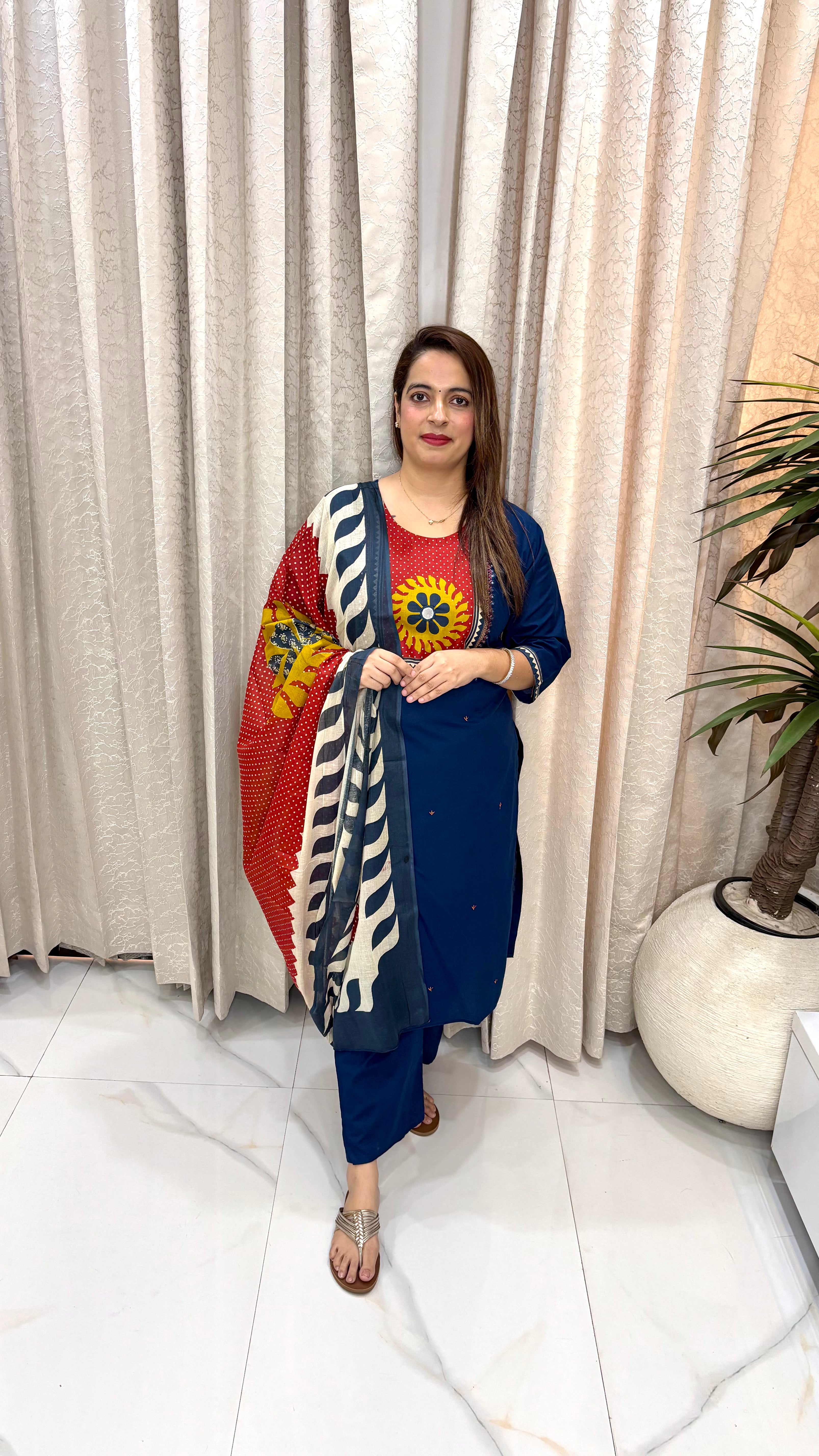 ✨ Pure Cotton Jaipuri Art & Dabu Print Suit Set