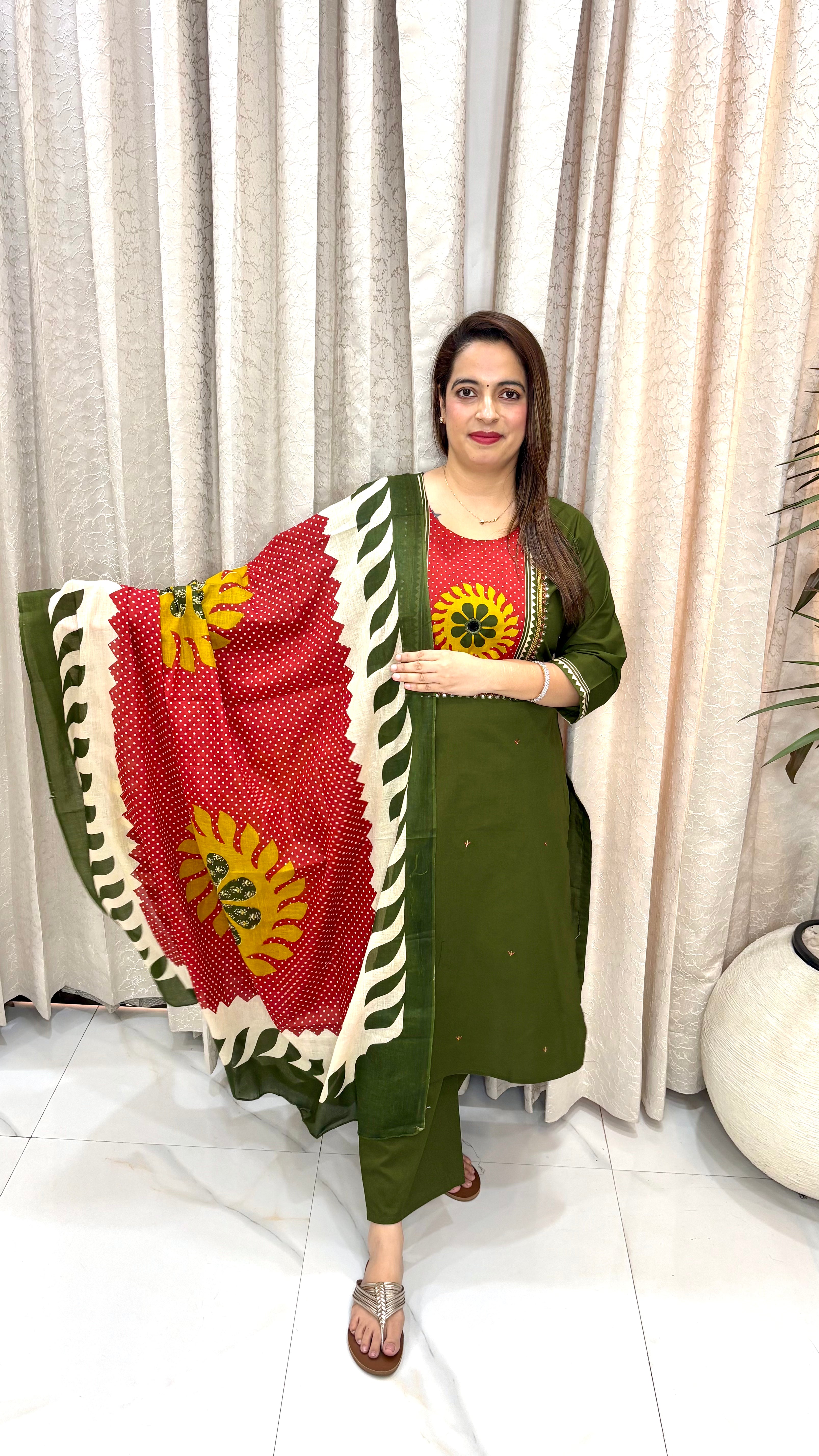 ✨ Pure Cotton Jaipuri Art & Dabu Print Suit Set